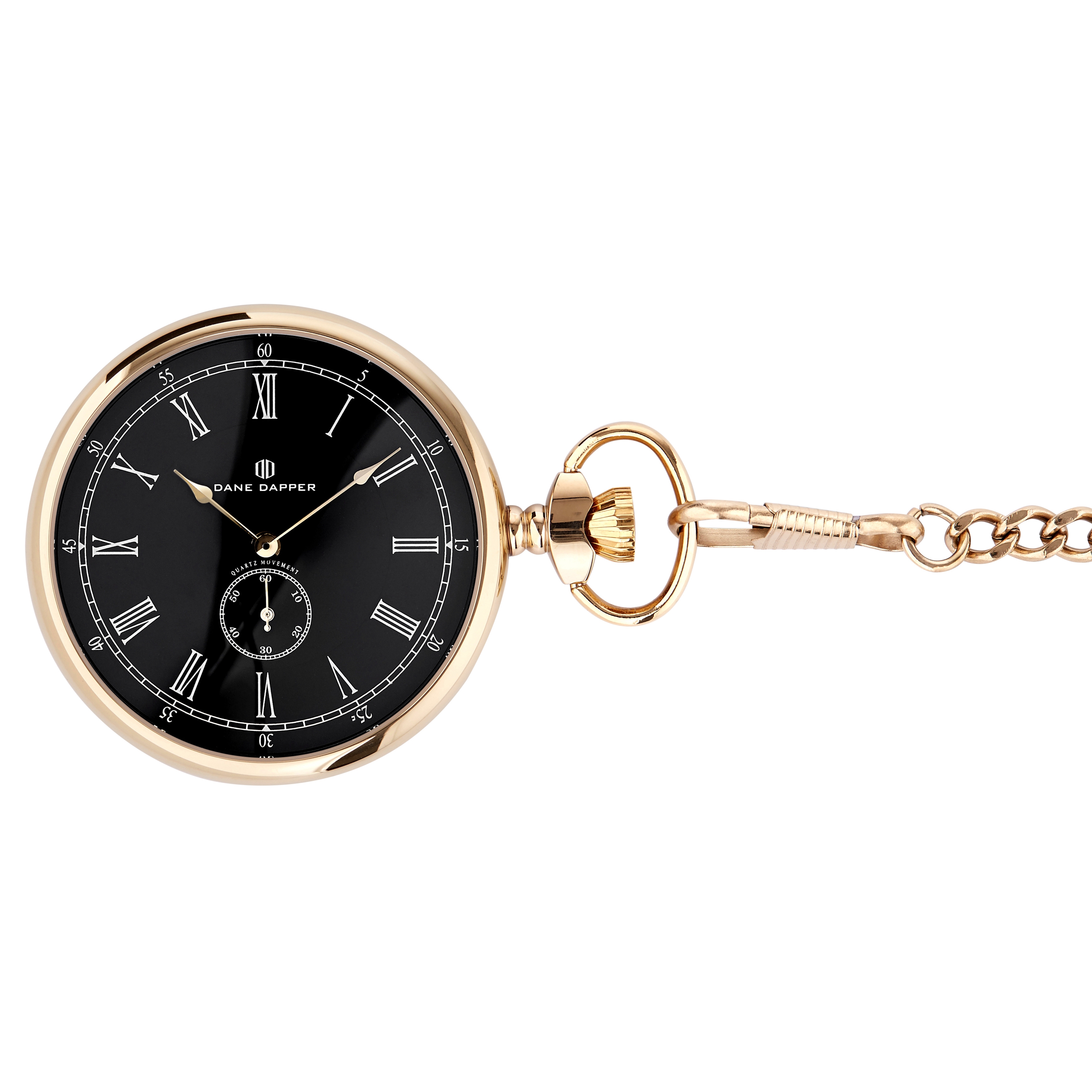 Rosegold-Toned & Black Time Keeper Pocket Watch - 2