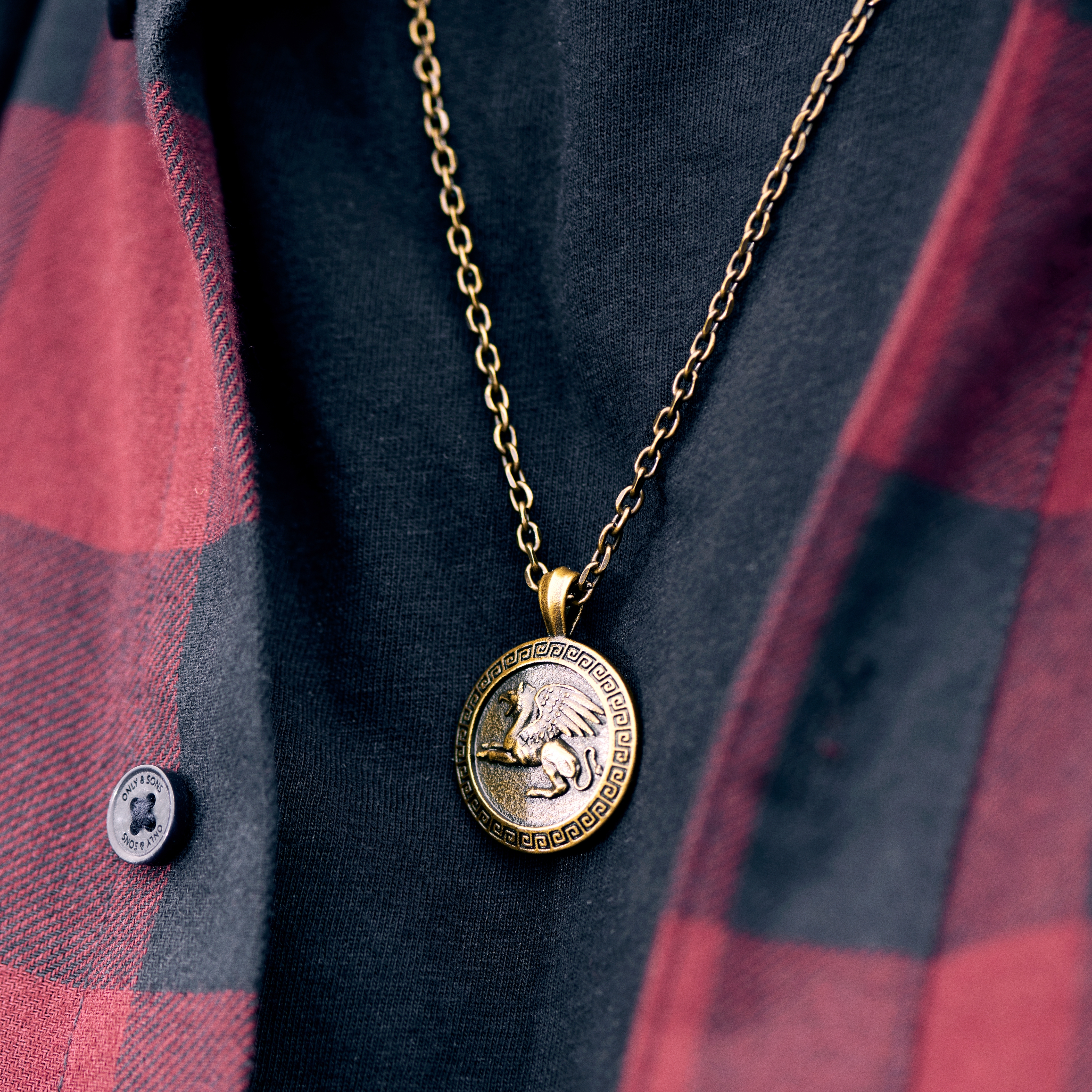 Obelius | Vintage kullanvärinen Griffin Tondo- kaulakoru - 2