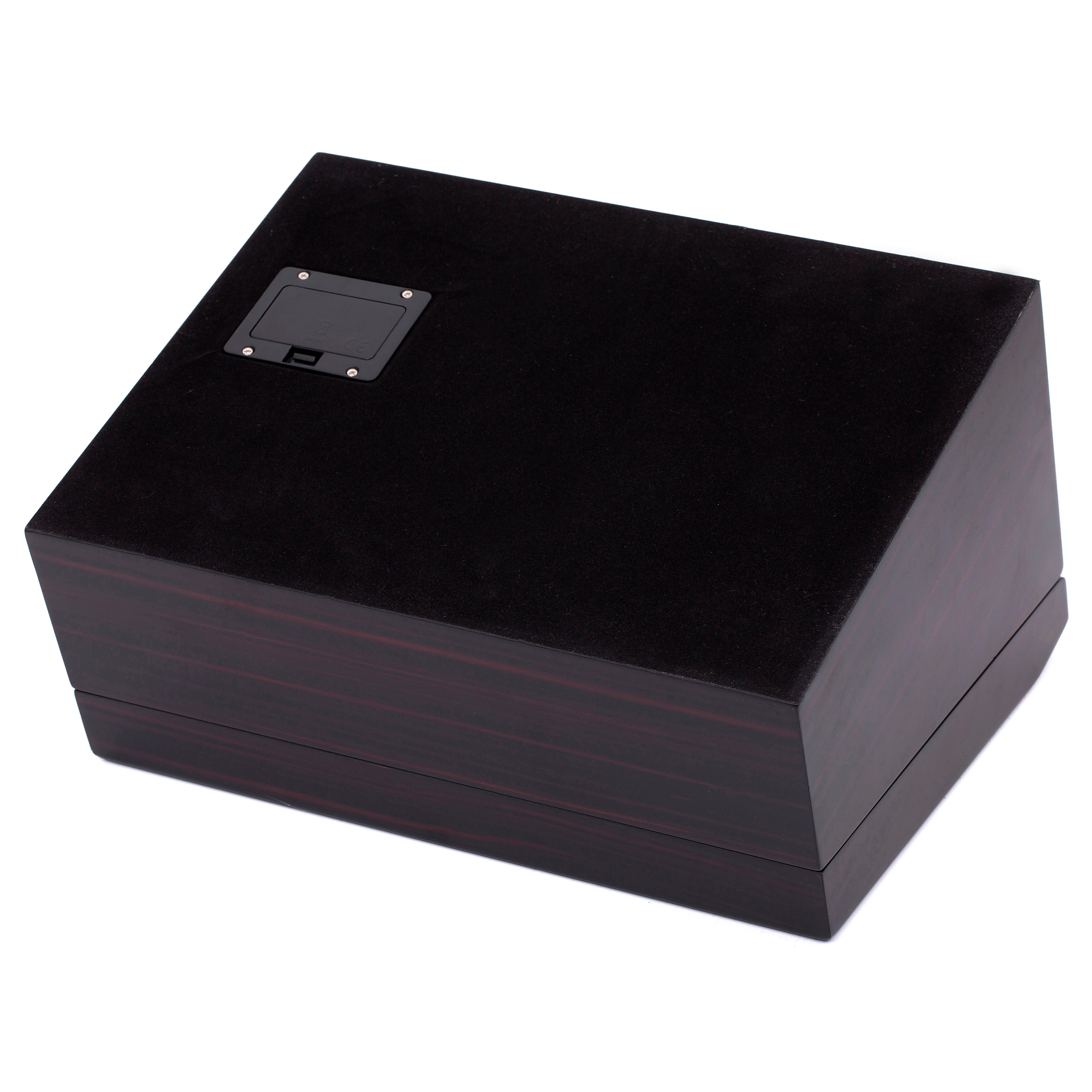 Ebony Wood Watch Winder & Storage Box - 10 Watches - 4