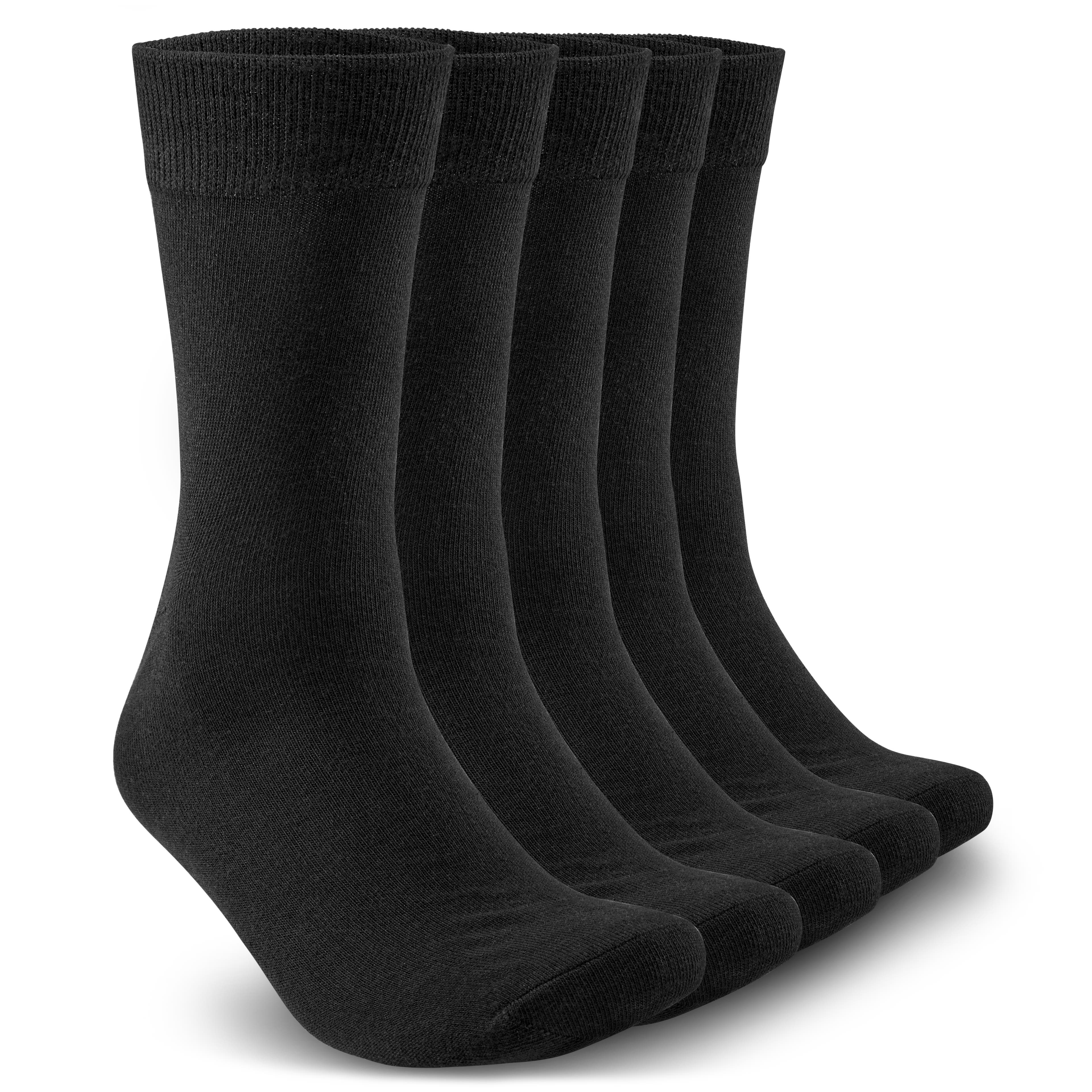 5-Pakning Svarte Sokker – Størrelse 40-45