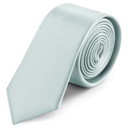 Gravata Estreita em Cetim Azul Ártico de 6 cm