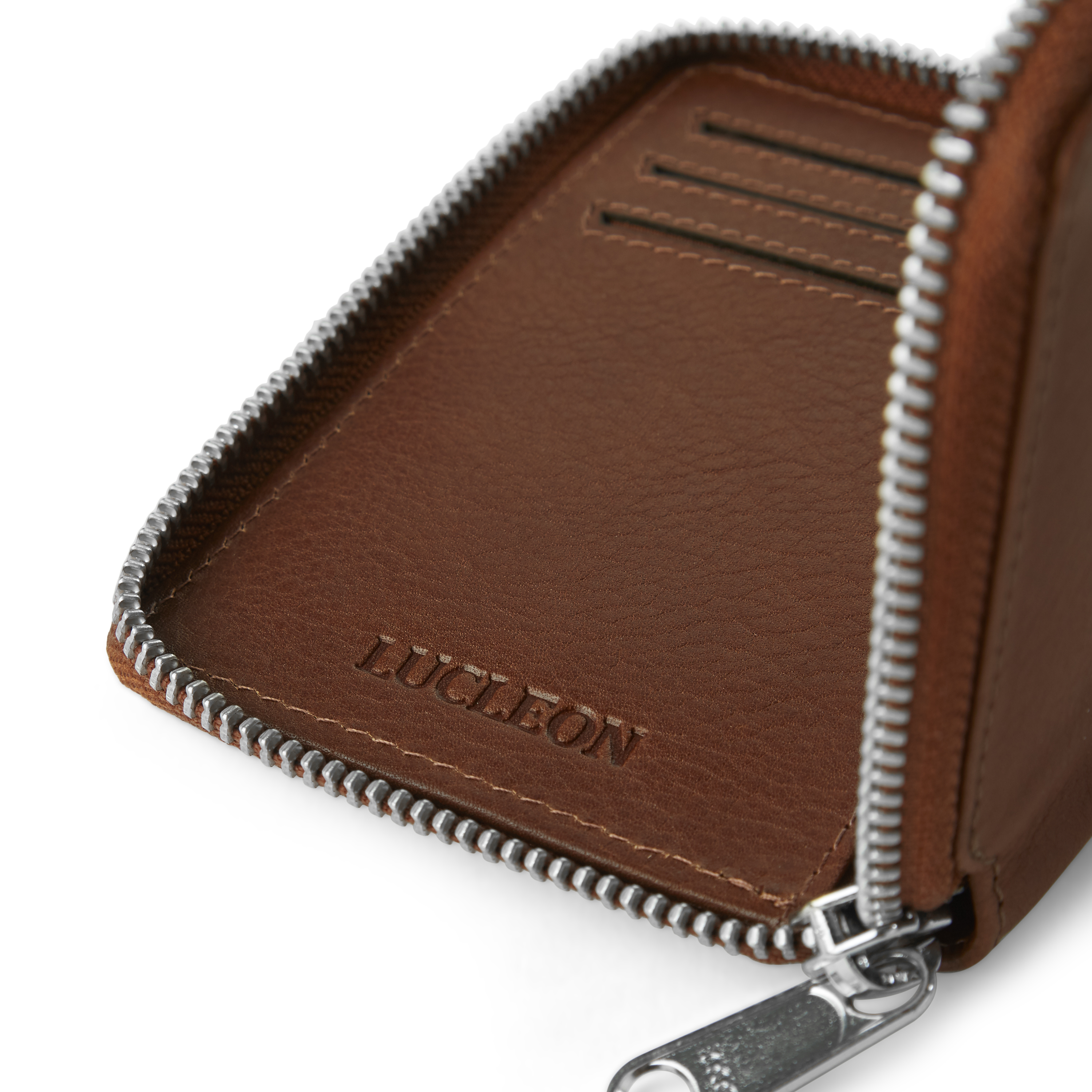 Cartera de cuero canela RFID Larson  - 8
