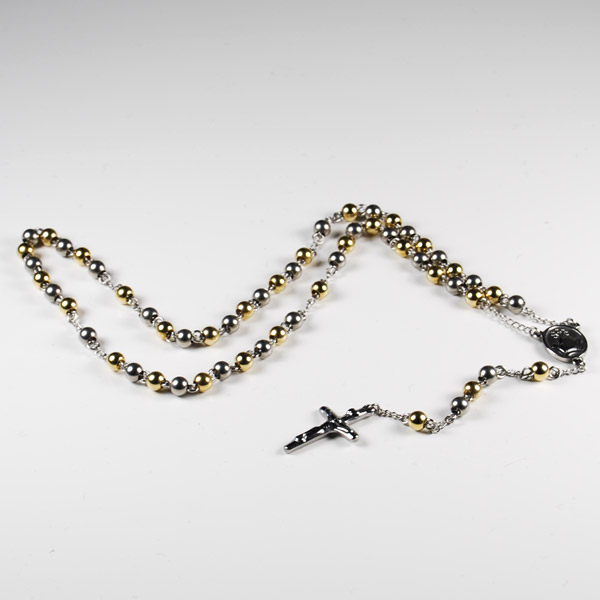 Blank/Guld Rosenkrans Halskæde - 1