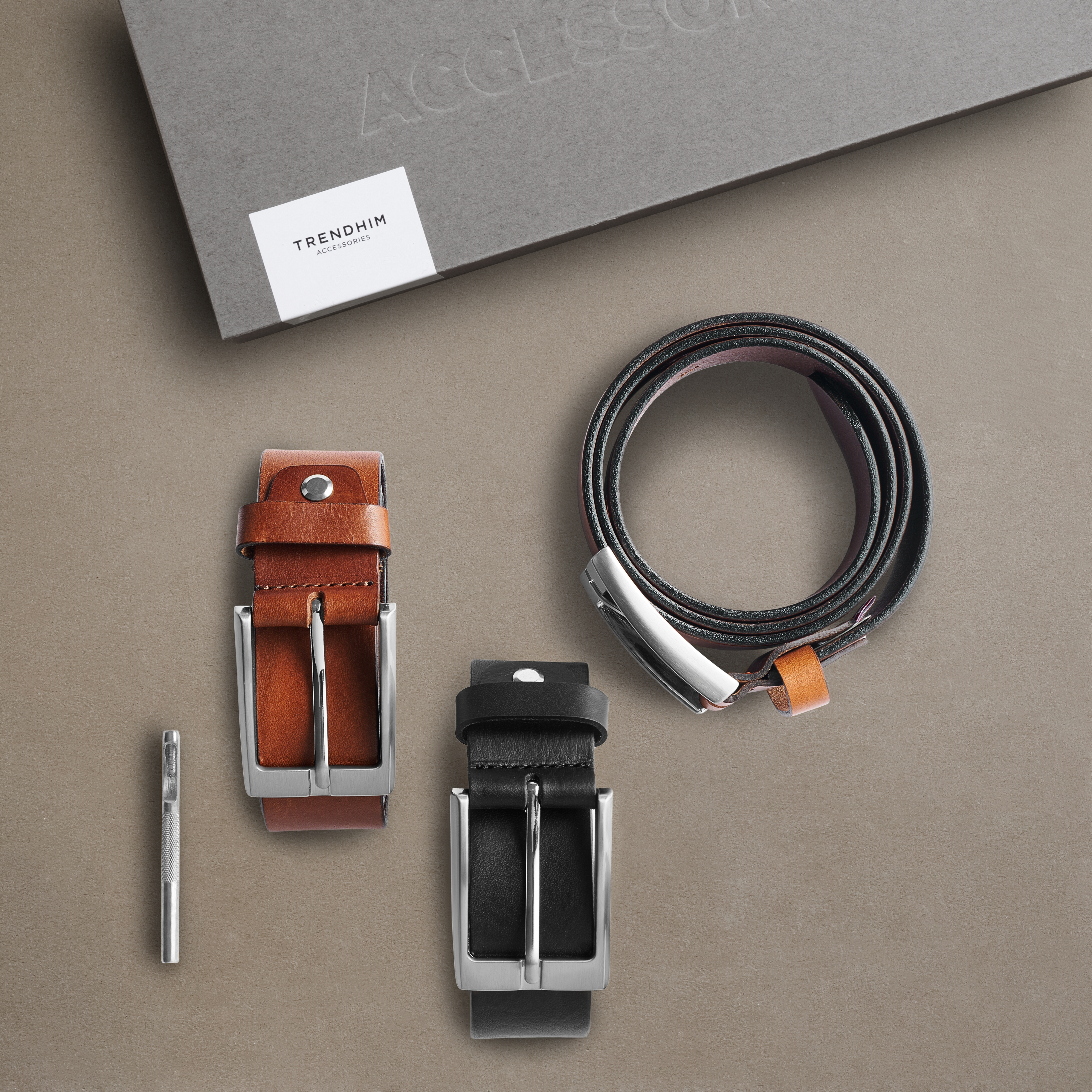 85 cm Læder Bælte Gaveæske - 2