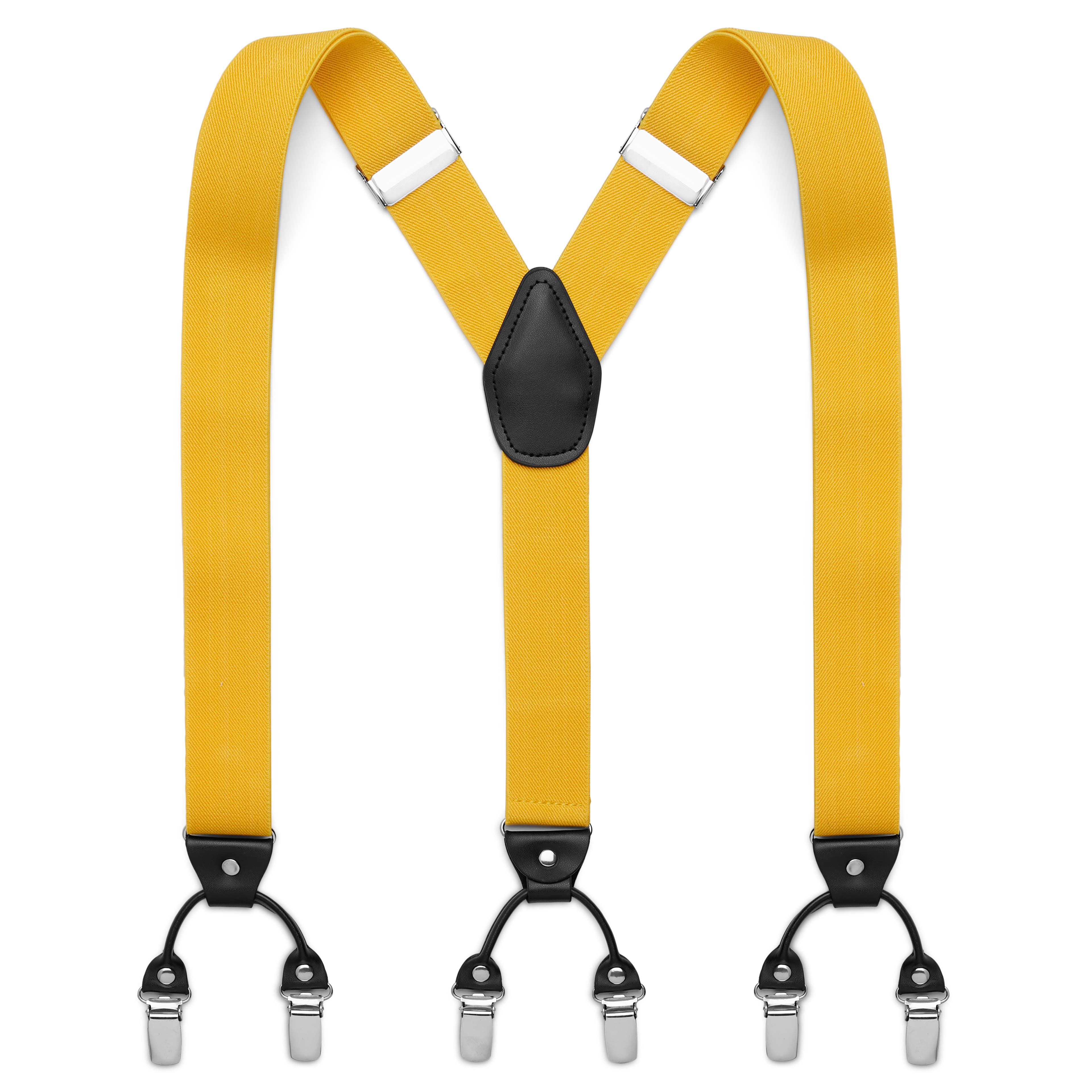 Wide Mustard Yellow Clip-On Braces