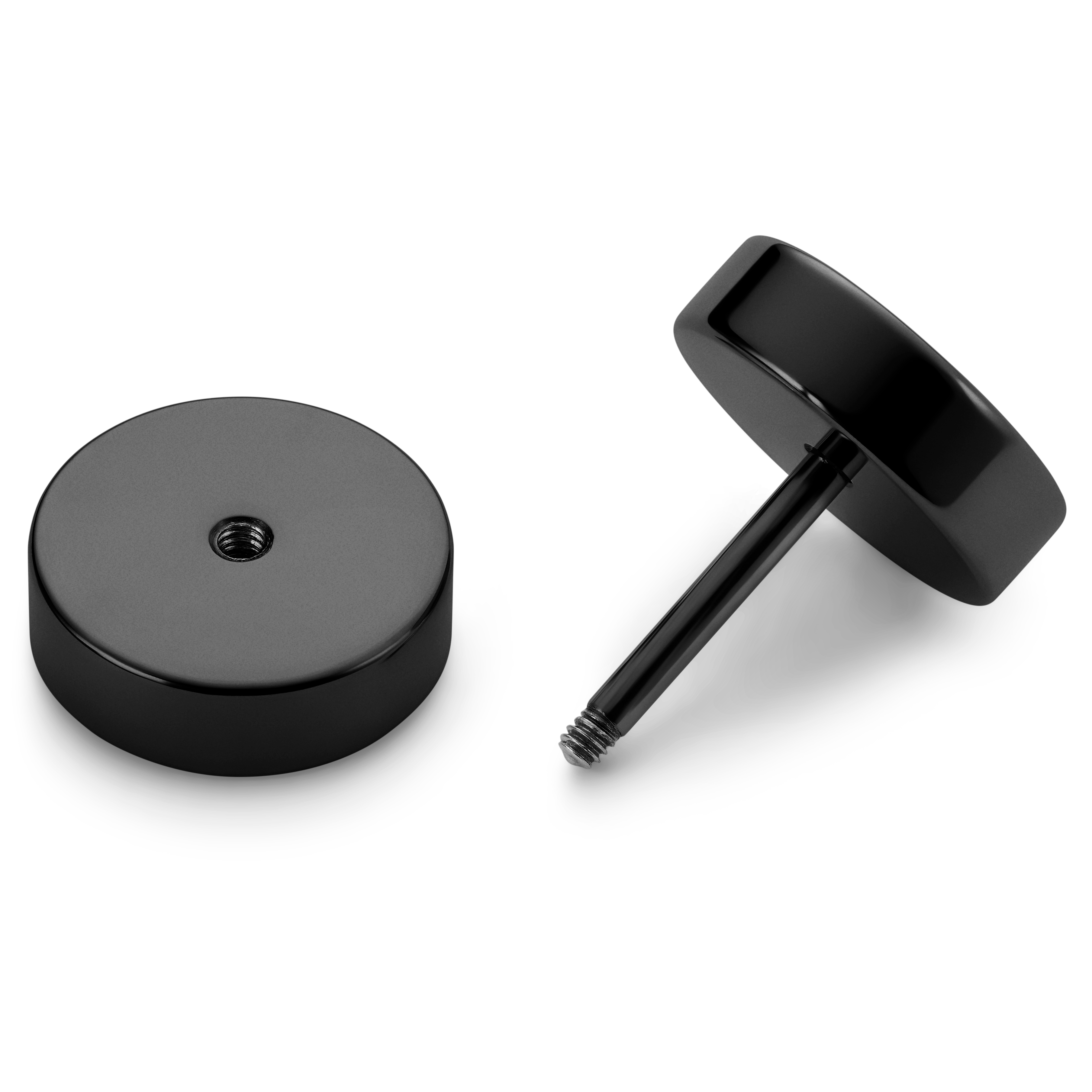 10 mm čierny falošný plug do ucha - 2