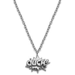 Jaygee | Silver-tone Stainless Steel Ouch Necklace