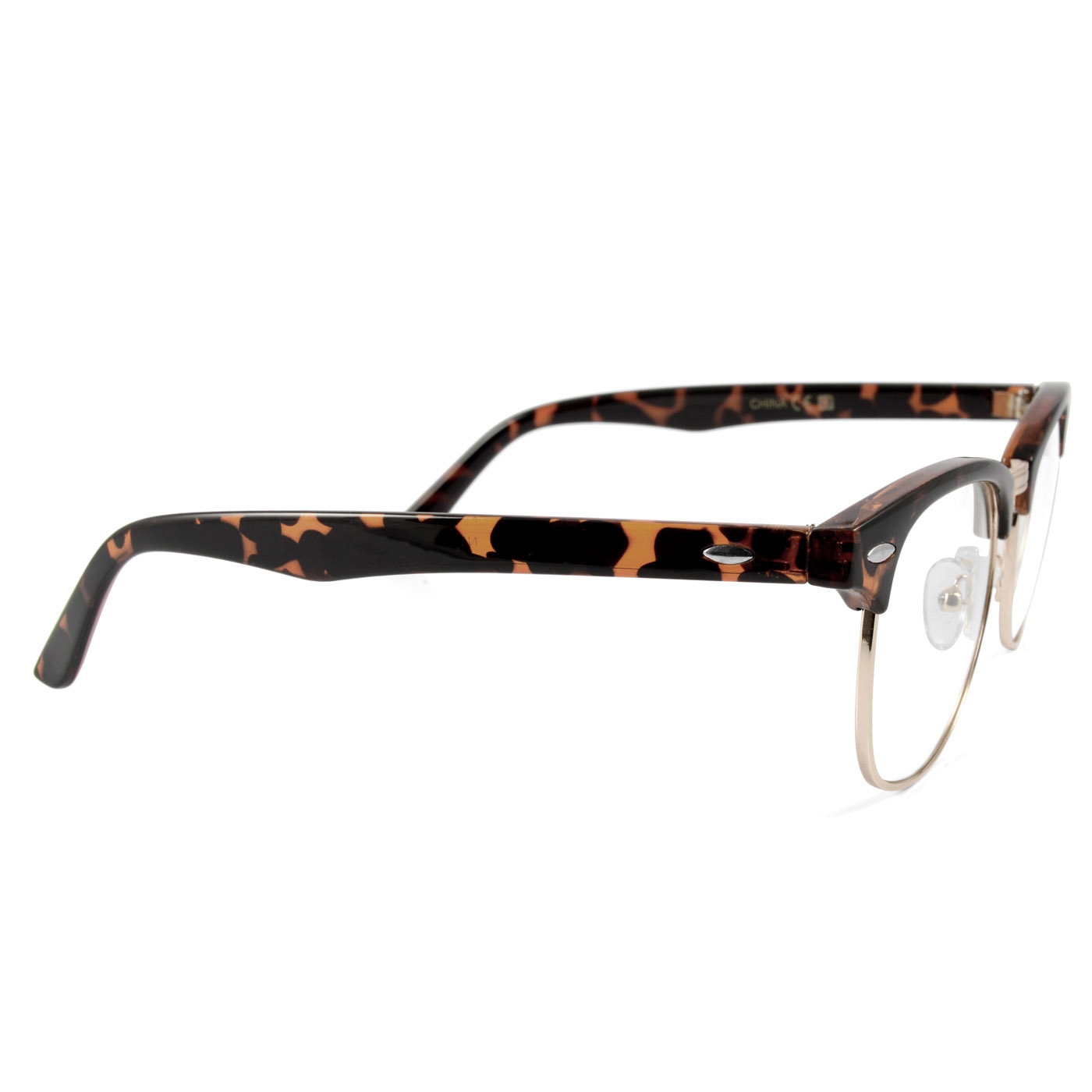 Brun/Guldfärgade Vintage Glasögon med Klara Glas - 4