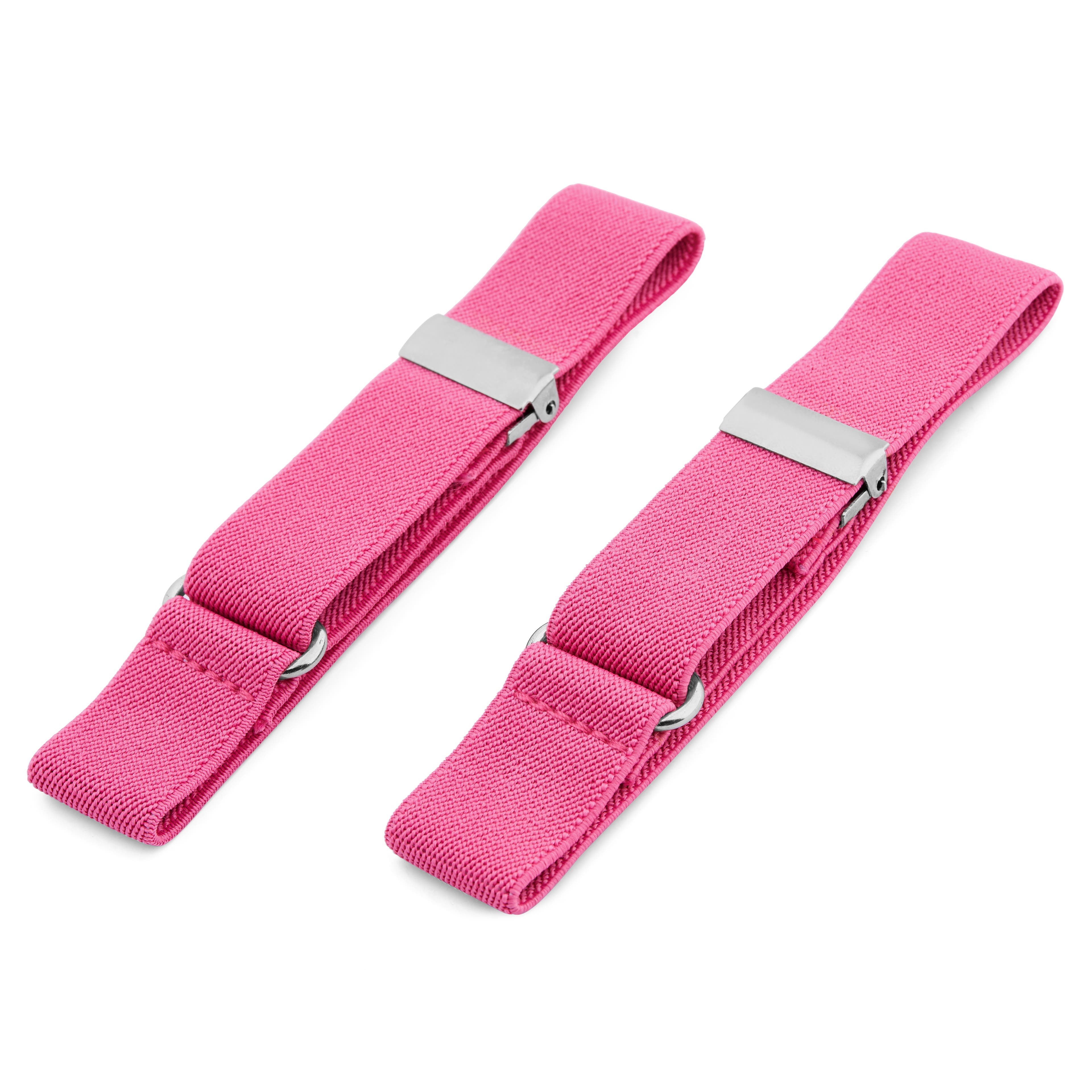 Slim Neon Pink Sleeve Garters