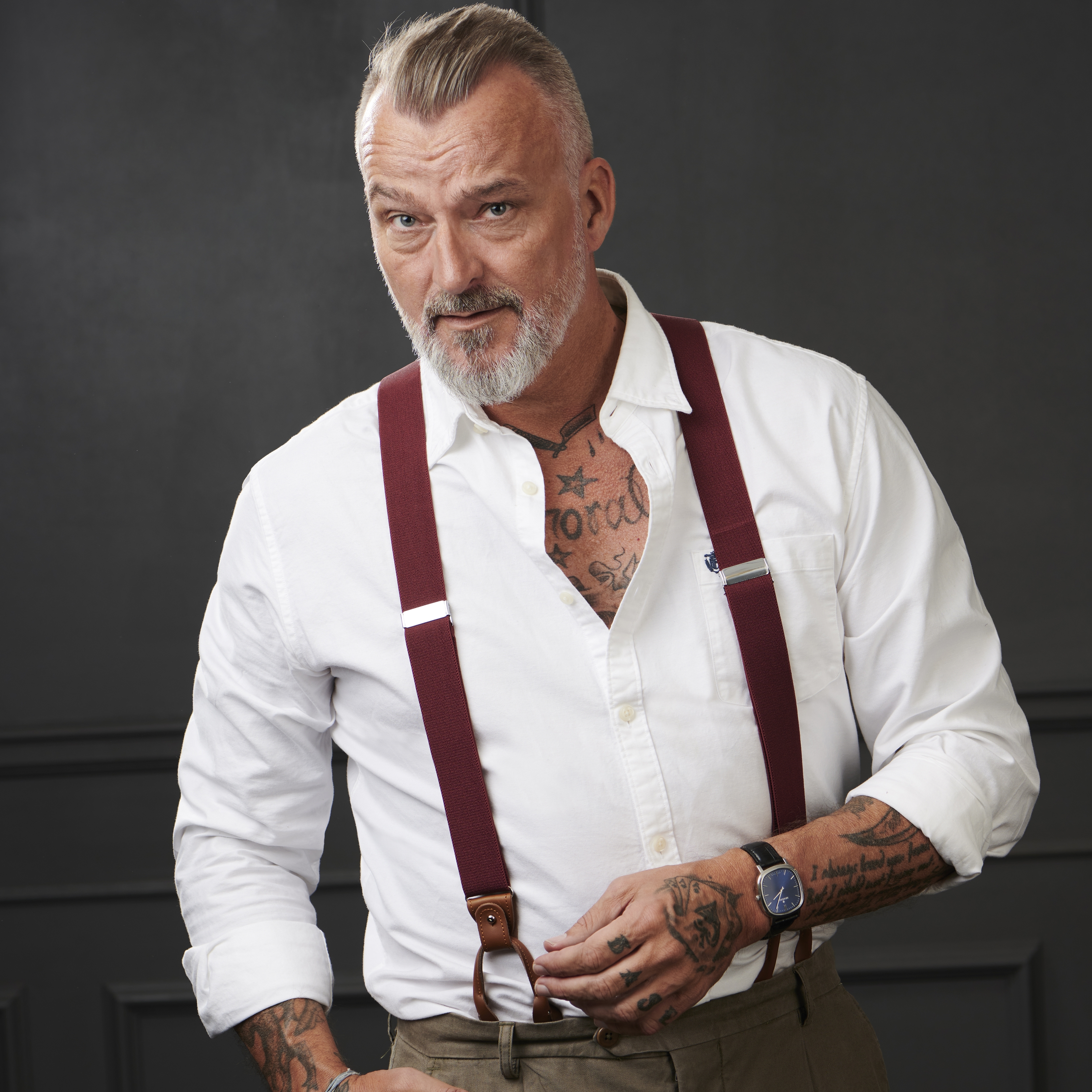 Wide Burgundy Convertible Suspenders | In stock! | Trendhim