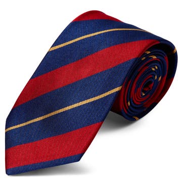 Red & Gold Stripe Navy Silk 8cm Tie Red & Gold Stripe Navy Silk 8cm Tie