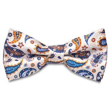 Virtuo | Nœud papillon pré-noué en soie à motifs cachemire ivoire Virtuo | Nœud papillon pré-noué en soie à motifs cachemire ivoire