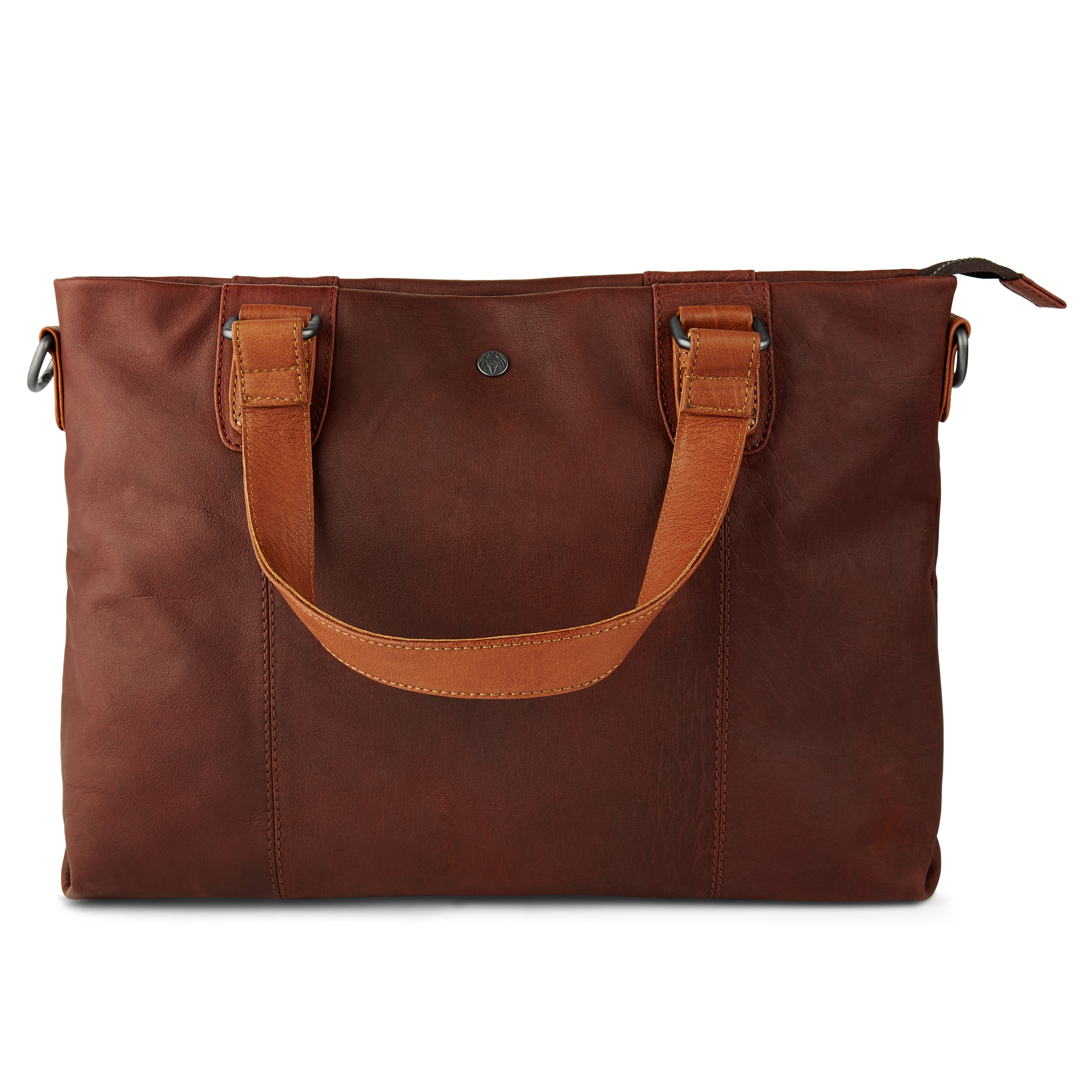 Oxford Classic Tan & Brown Leather Bag - 2