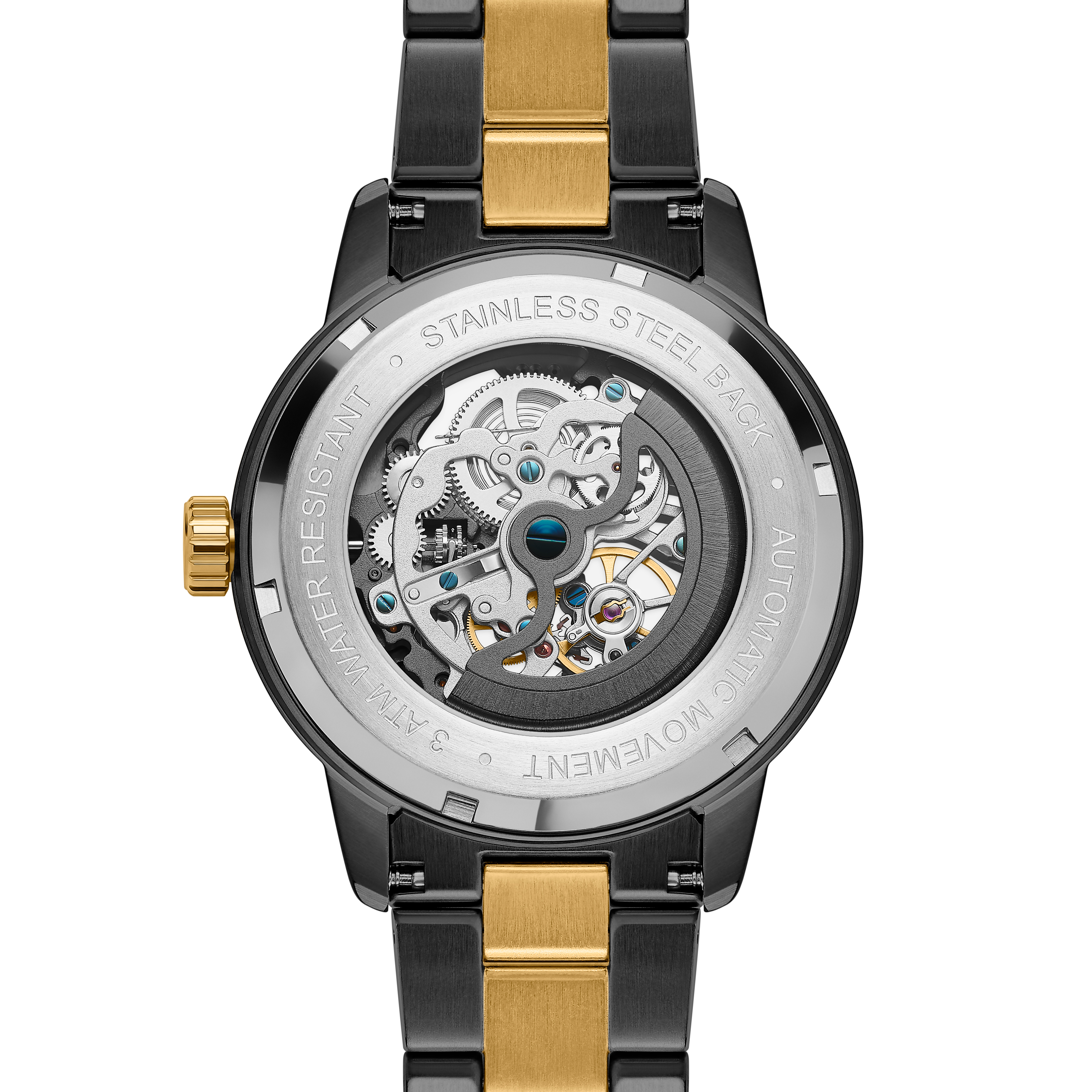 Dante II | Zwart & Goudkleurig Skelethorloge - 6