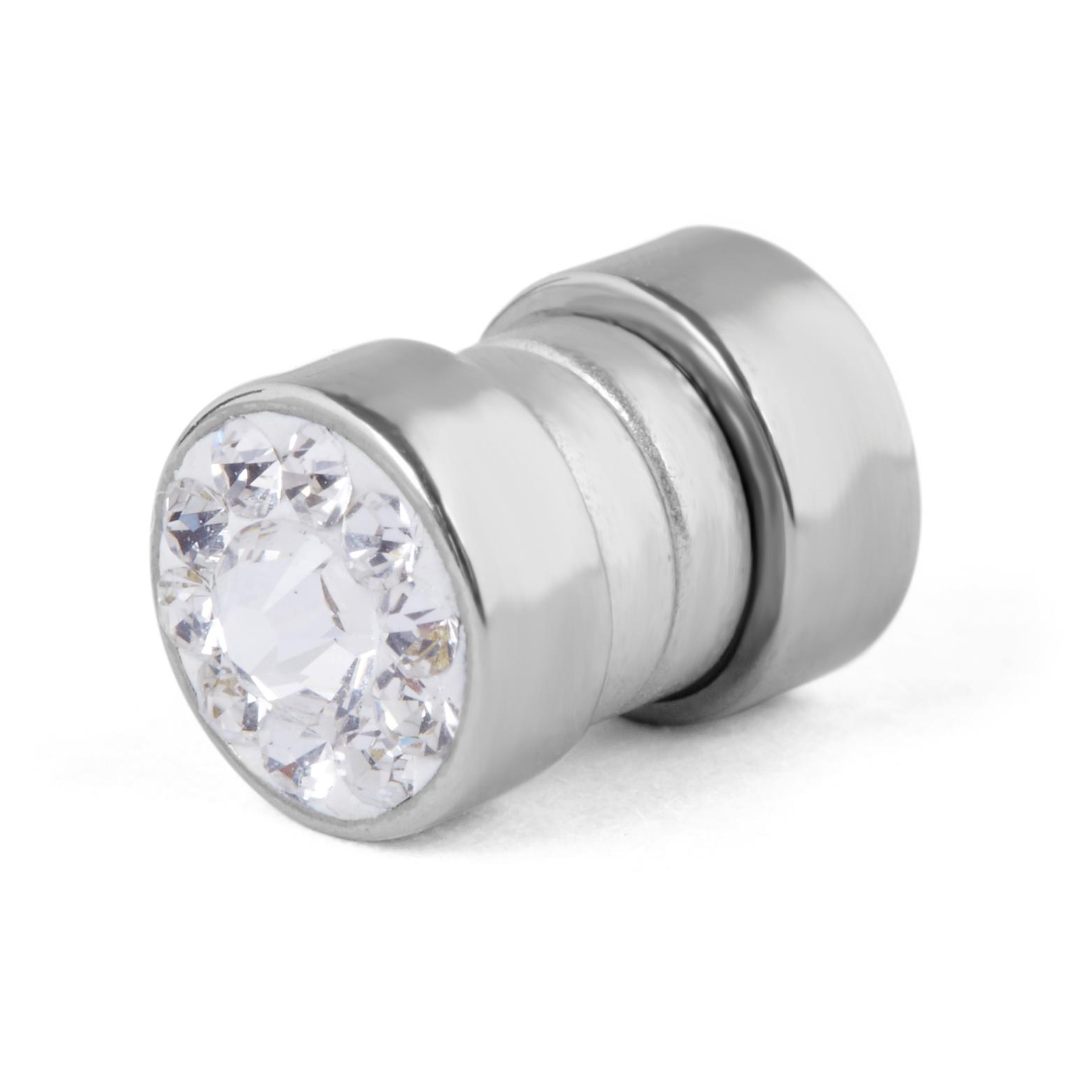 Magnetyczny kolczyk z przezroczystym kryształem 8 mm Magnetyczny kolczyk z przezroczystym kryształem 8 mm