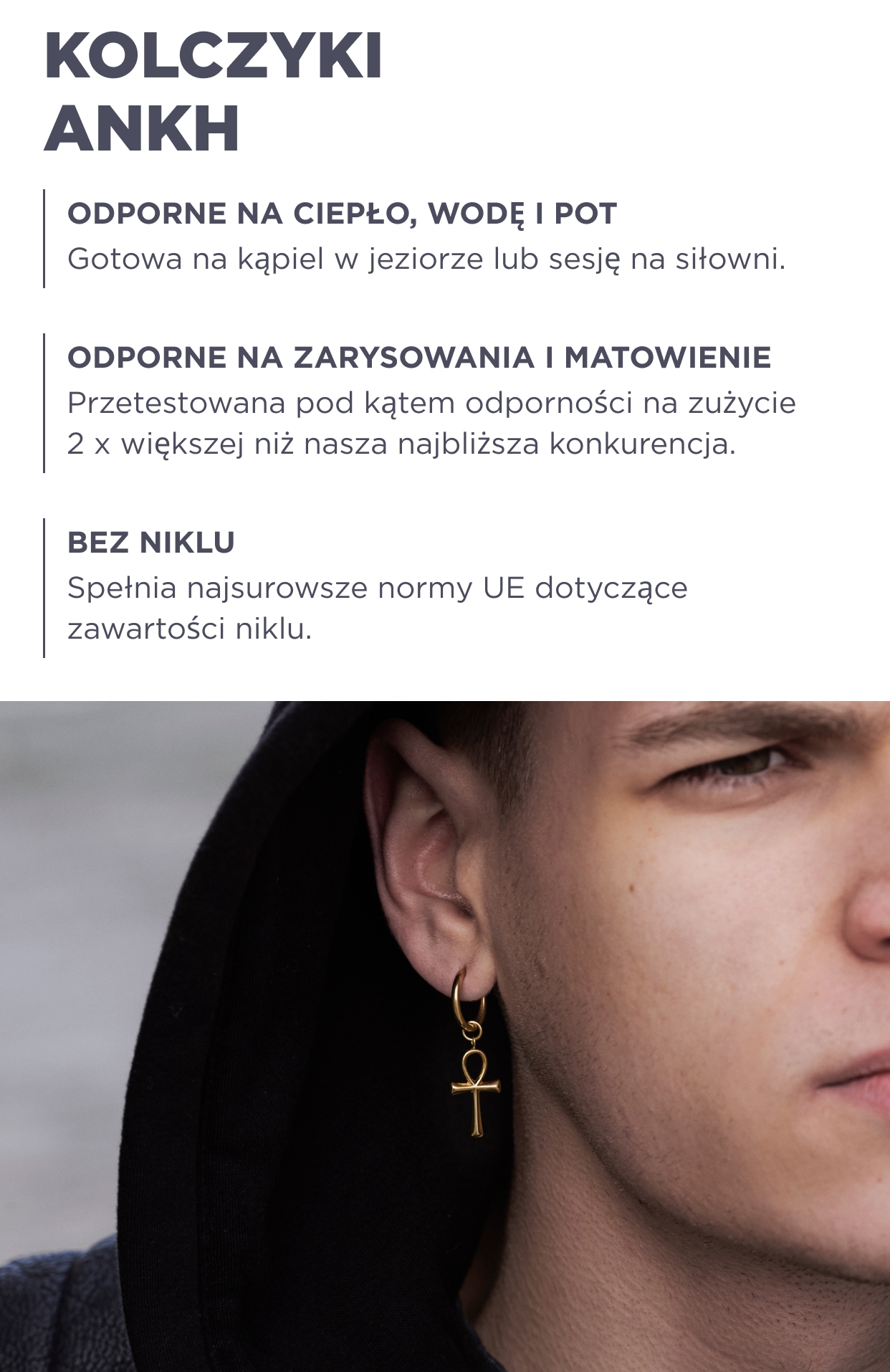 Złocista tytanowa zawieszka ankh | W sprzedaży! | Lucleon