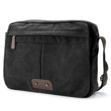 Vintage Messenger Bag aus Segeltuch und braunem Leder Vintage Messenger Bag aus Segeltuch und braunem Leder