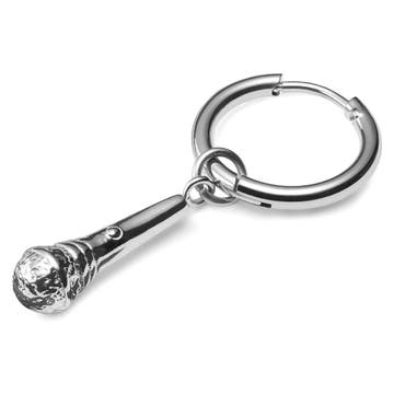 Stahl Creole Silberfarben Mit Mikrofon Charm Stahl Creole Silberfarben Mit Mikrofon Charm