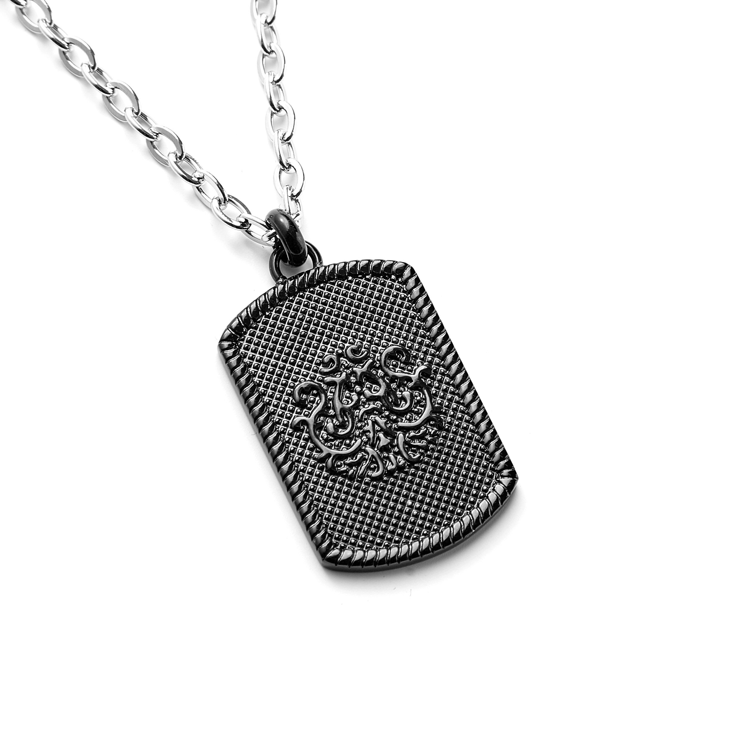 Matt-Schwarze Wappen Halskette - 2