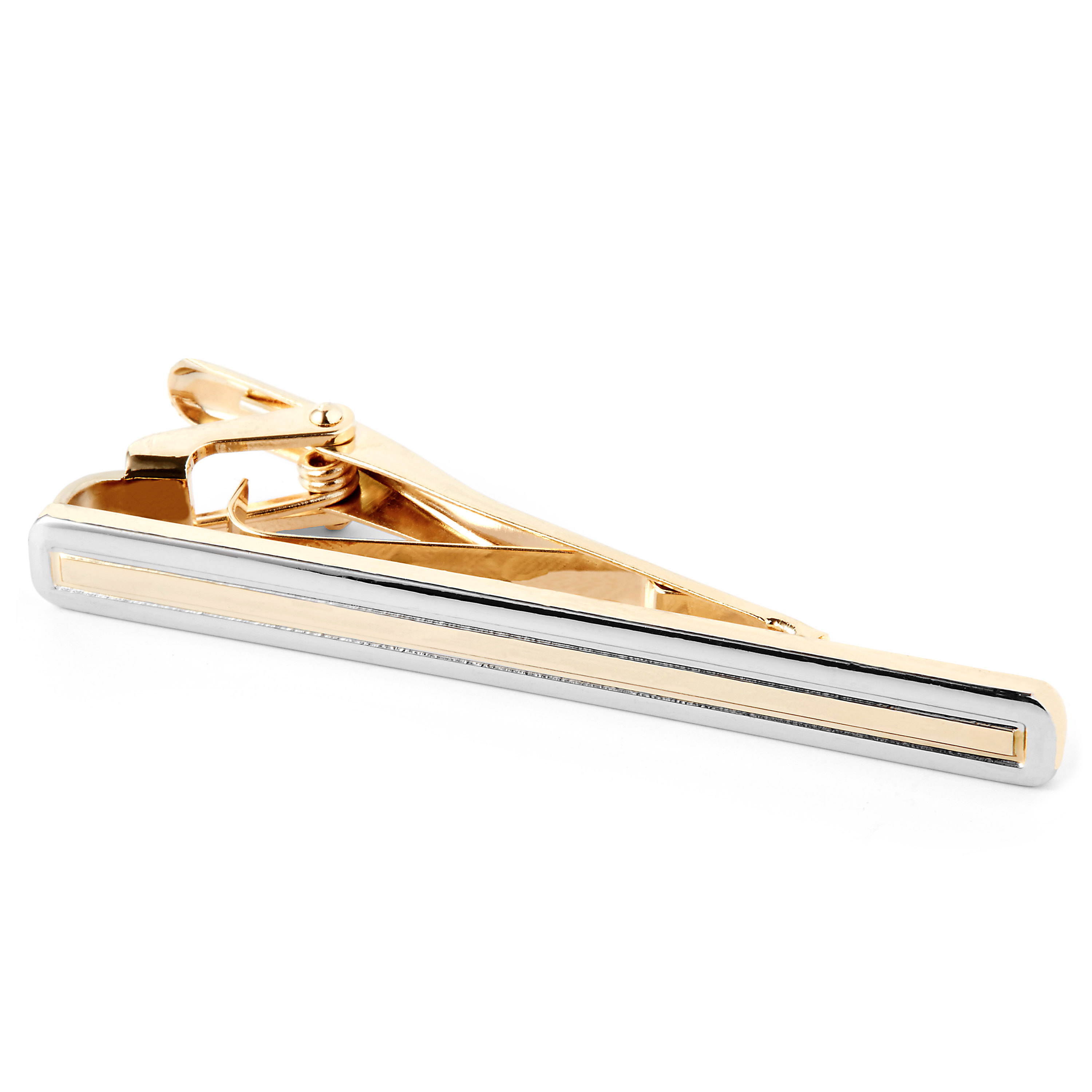 Pince à cravate or & argent minimaliste - 3