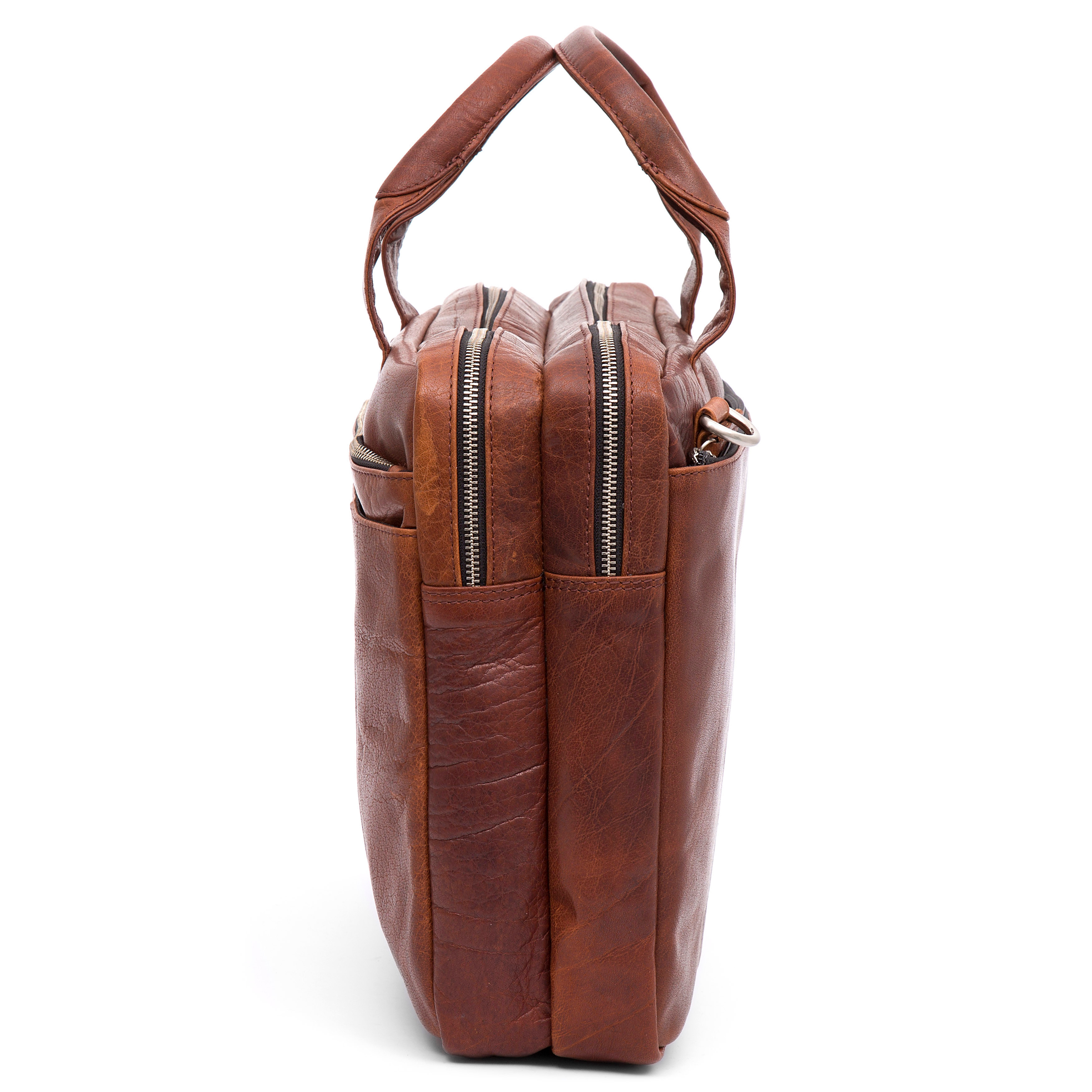 Montreal Tan Leather Laptop Bag - 6