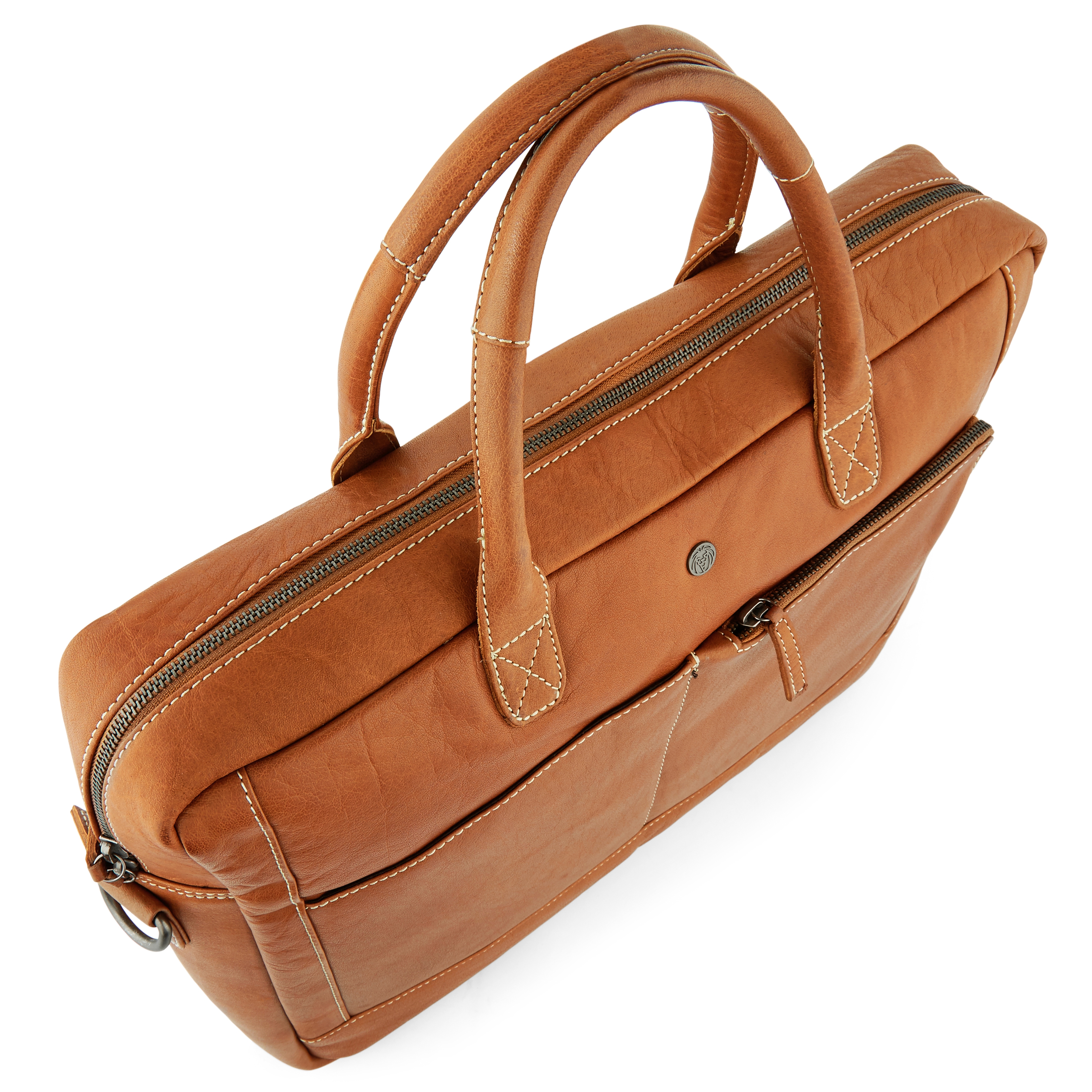 Oxford Classic Tan Laptop Leather Bag - 6