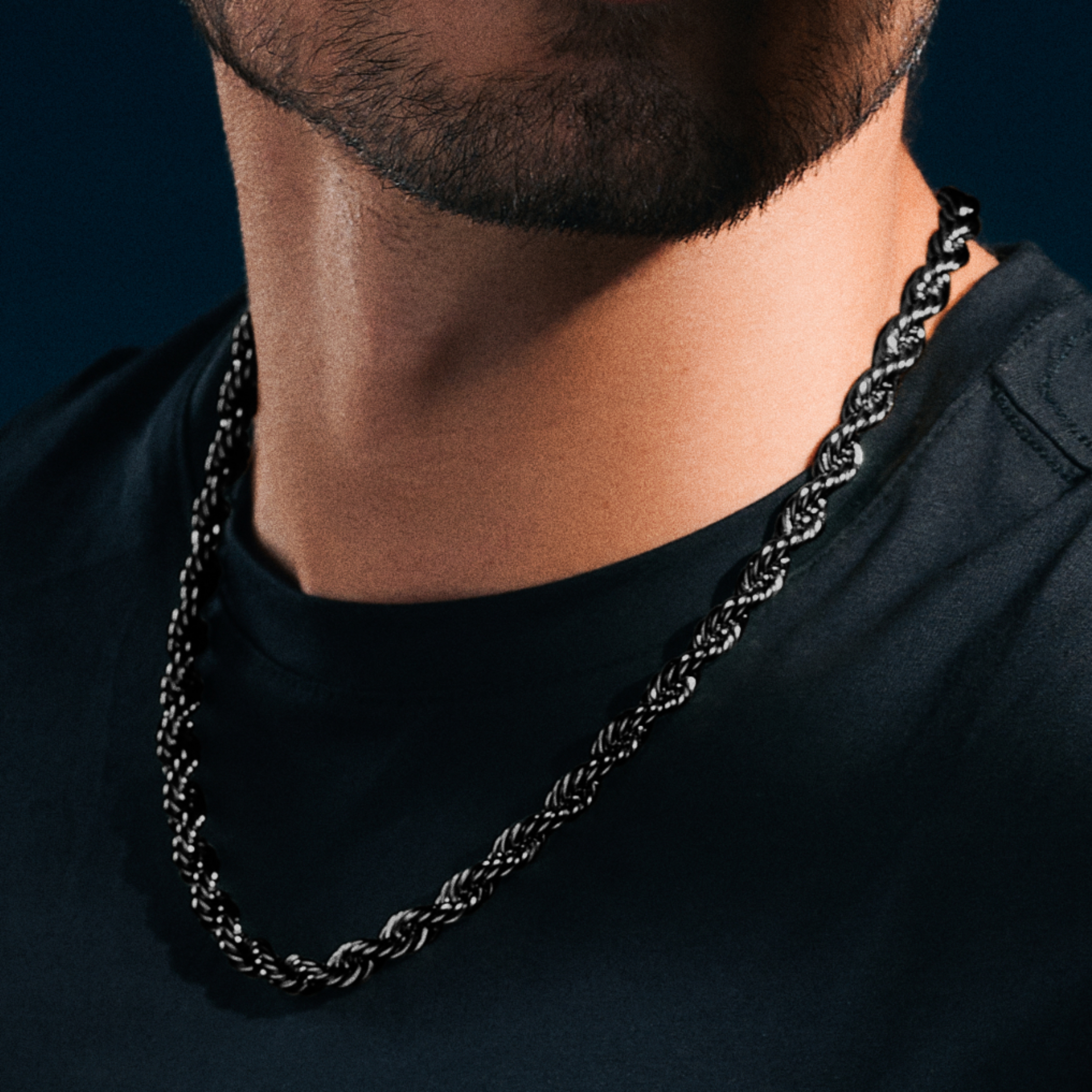 Black rope online chain necklace