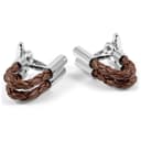 Boutons de Manchette Double Tresse Marron Boutons de Manchette Double Tresse Marron