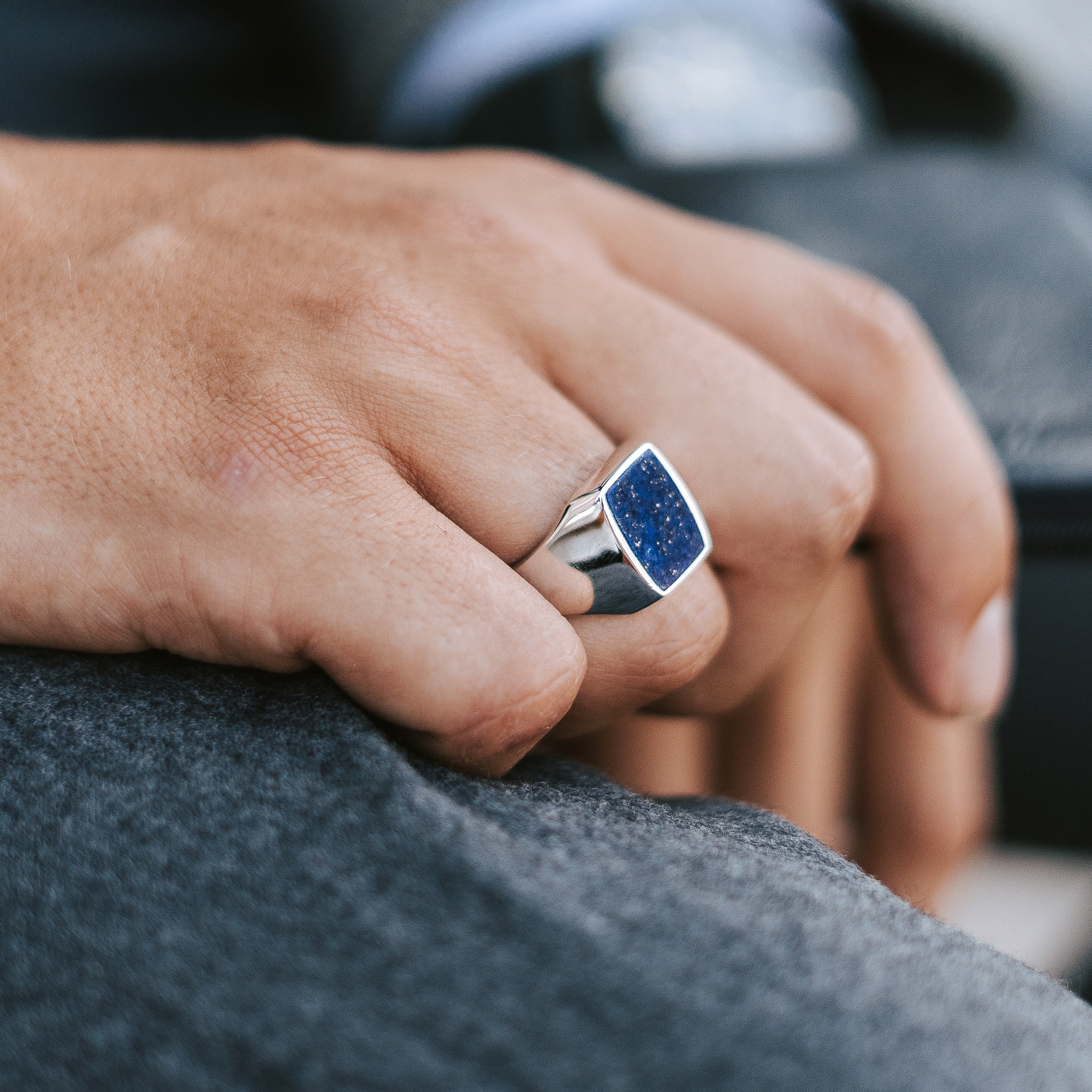 Large Marina Signet 925s Silver Classic Ring - 8