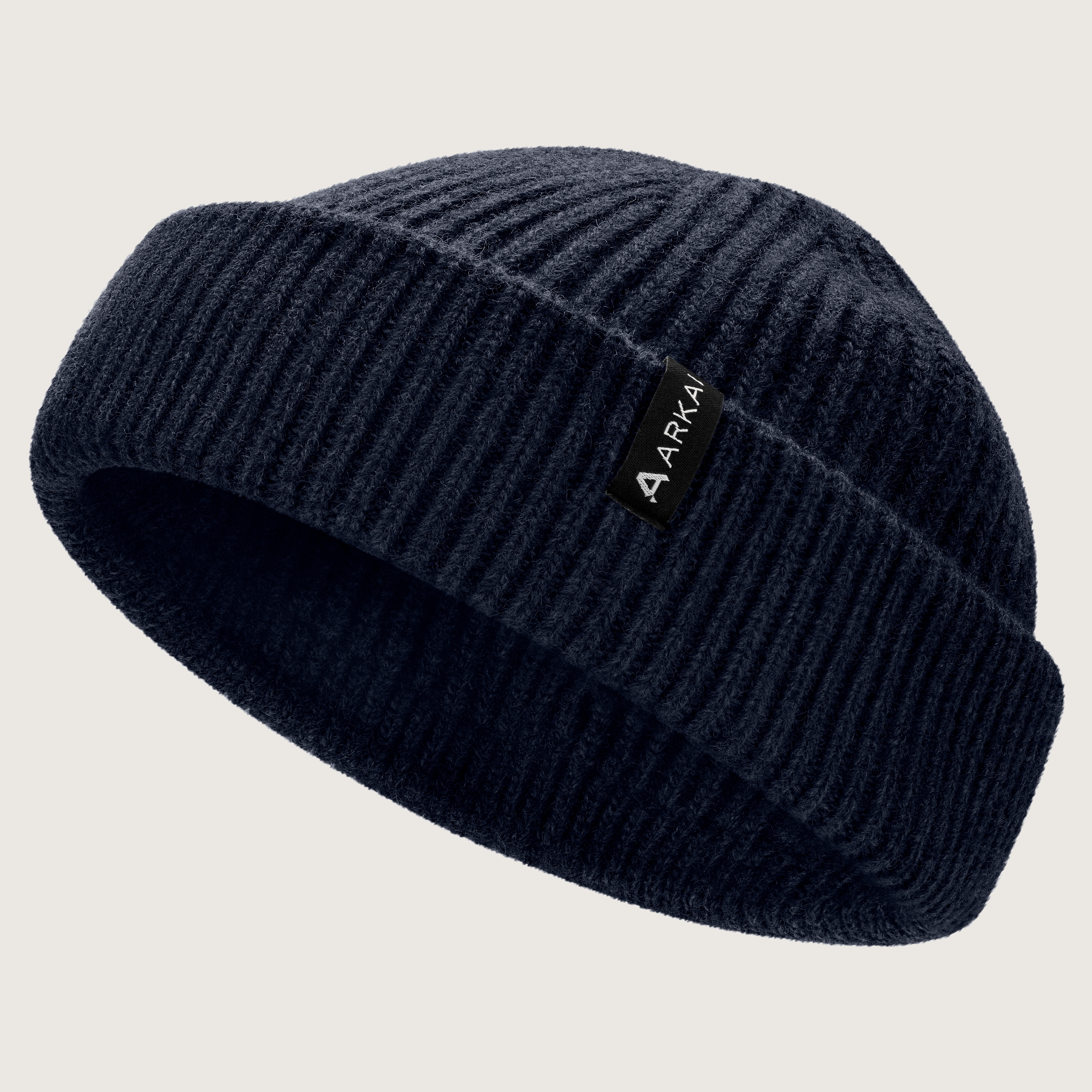 Nordic | Navy Fisherman Wool Blend Beanie | In stock! | Arkai