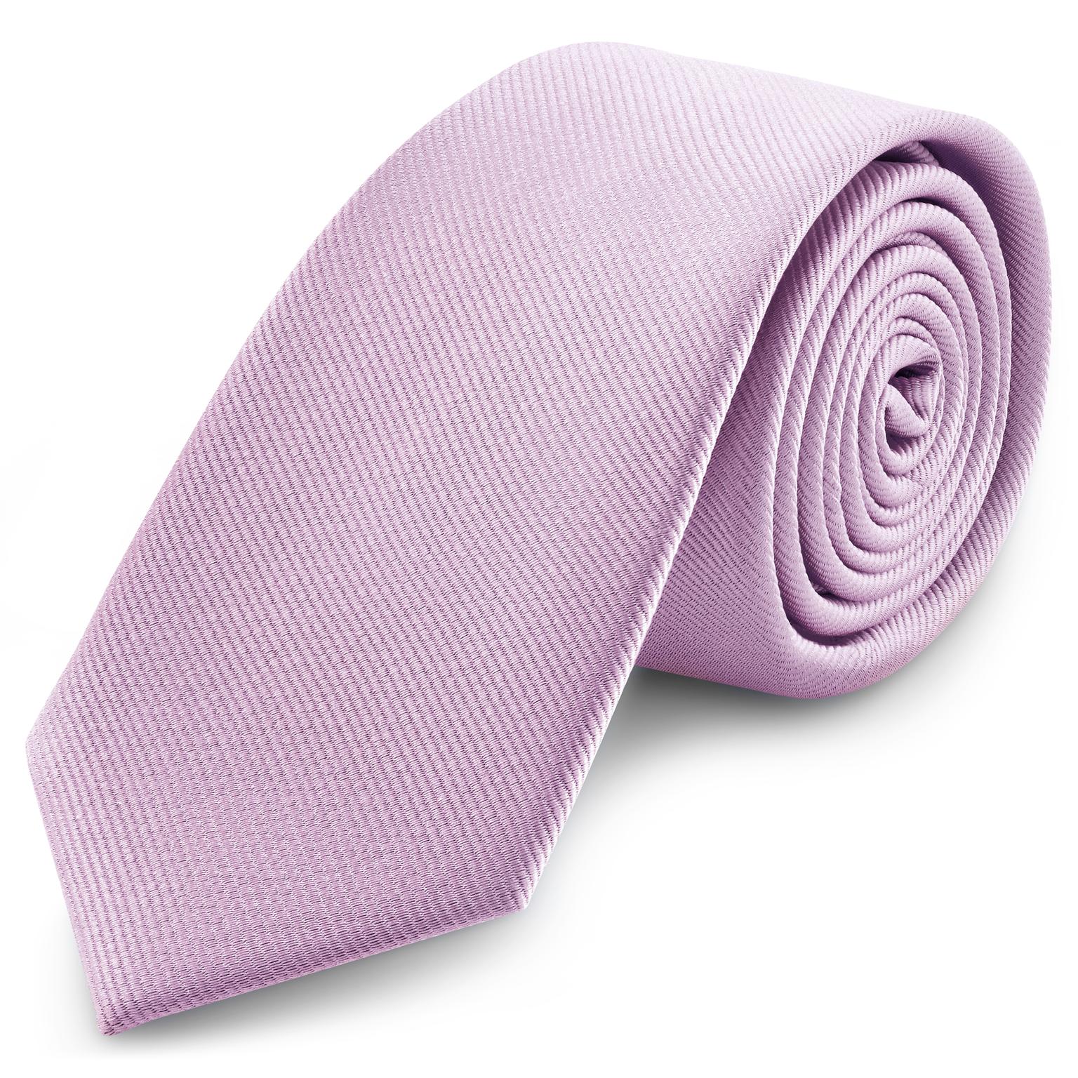 Cravatta da 8 cm viola chiaro con motivo gros-grain Cravatta da 8 cm viola chiaro con motivo gros-grain