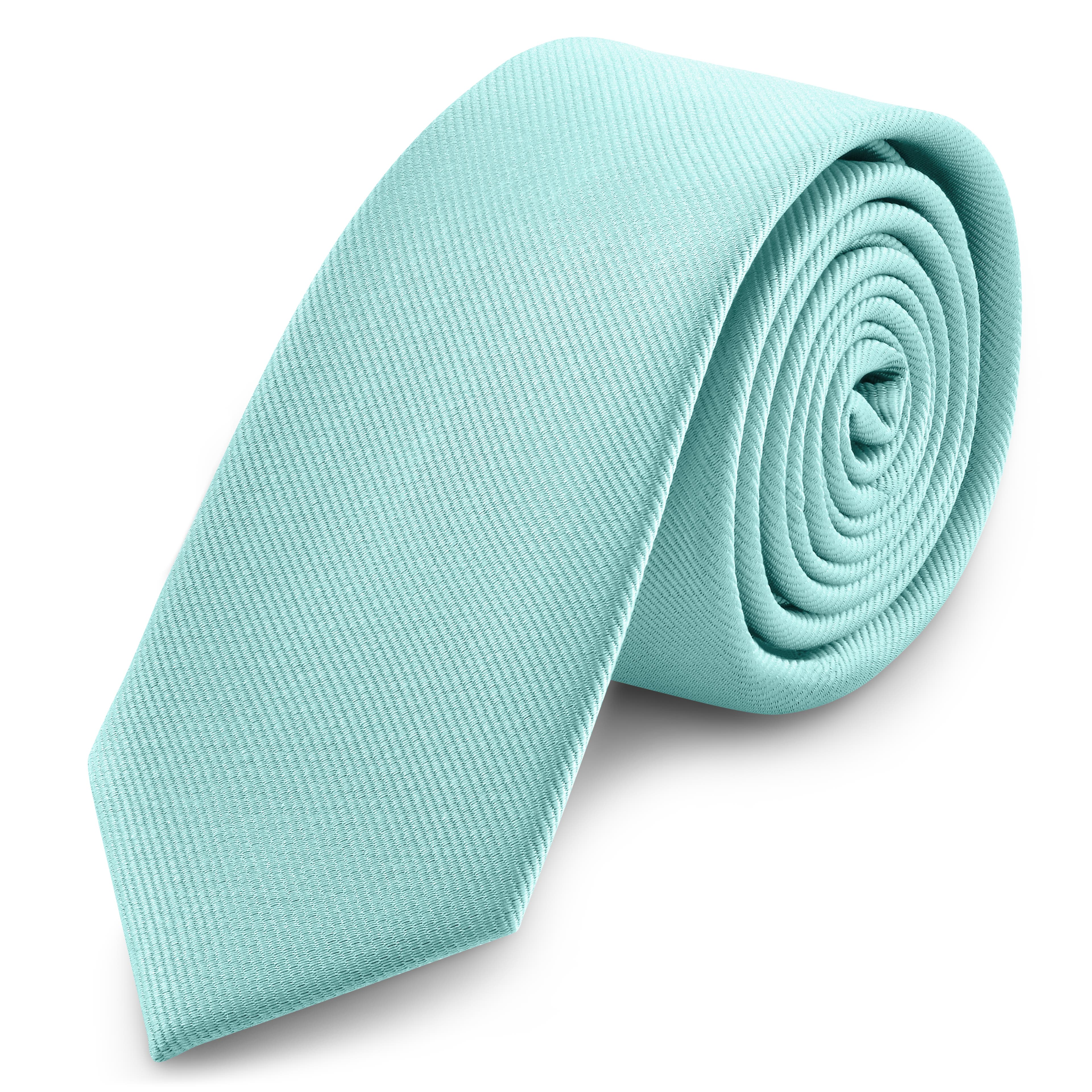 6 cm grogrénová tenká kravata v baby modrej farbe