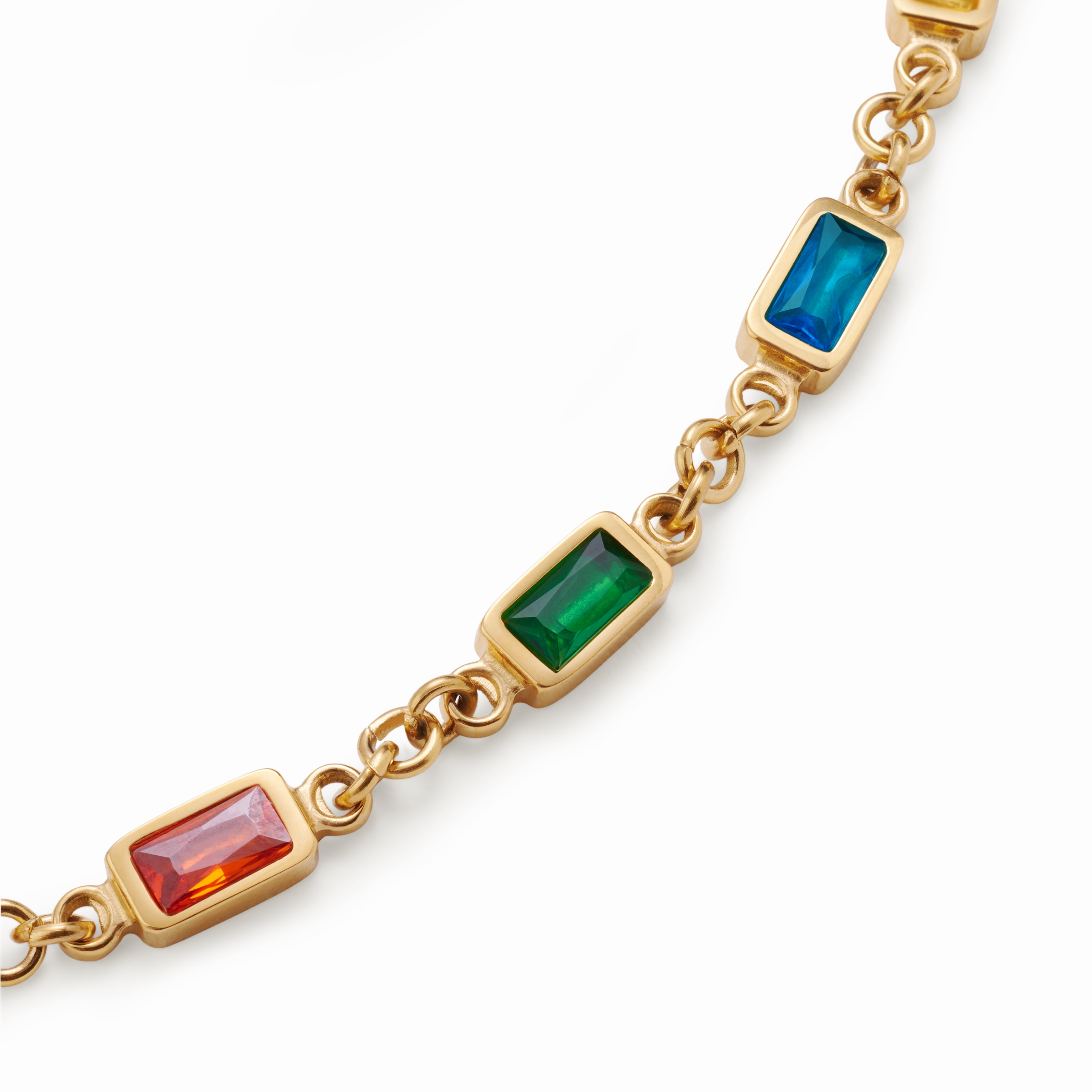 Prism | Multi-Colored Gold-Tone Crystal Glass Gemstone Bracelet - 2