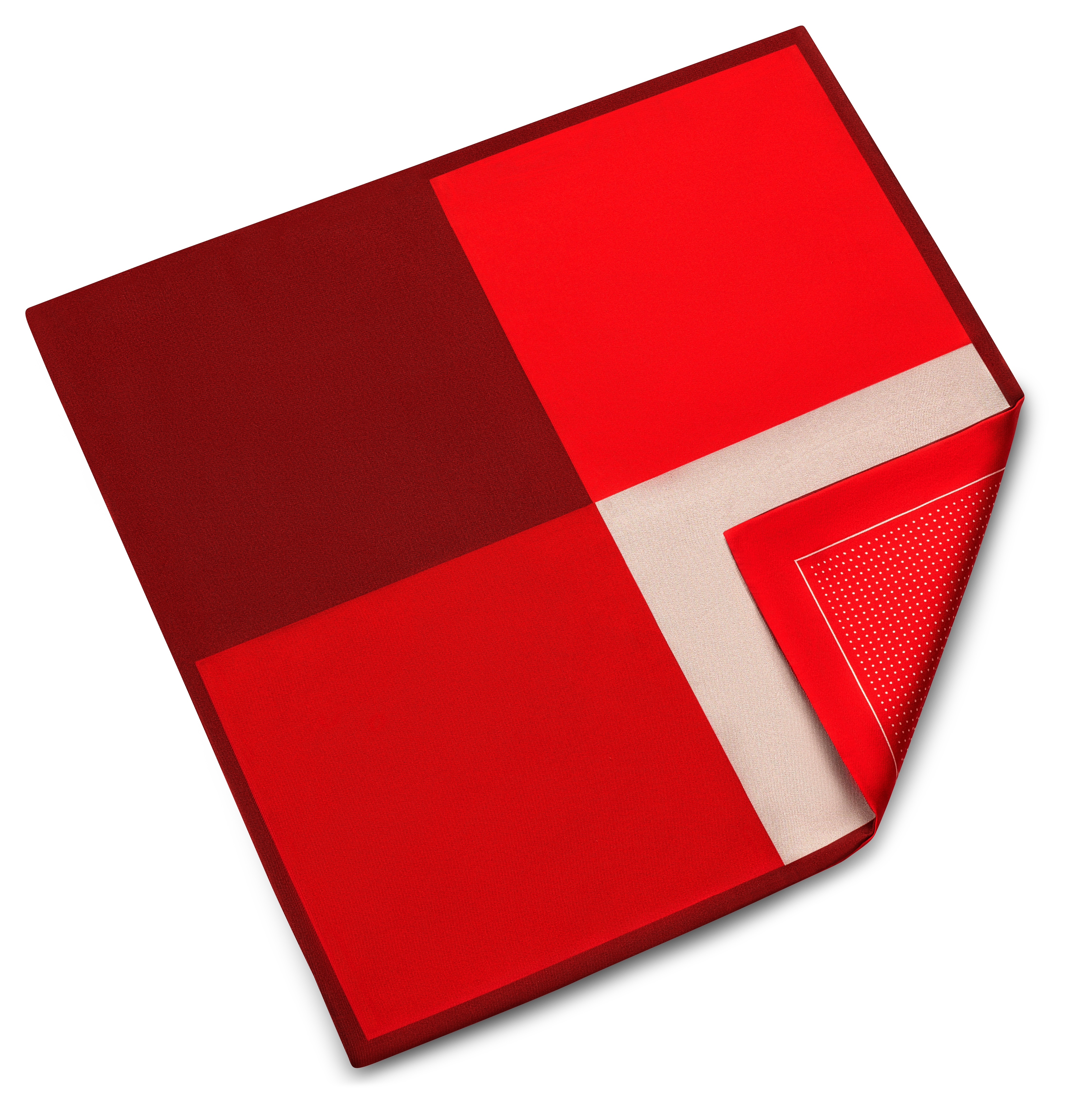 Elegio | Double-Sided Red 4-Shade and Dotted Silk Pocket Square - 2