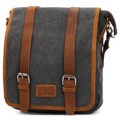 Sergio Grey & Tan Slim Messenger Bag Sergio Grey & Tan Slim Messenger Bag