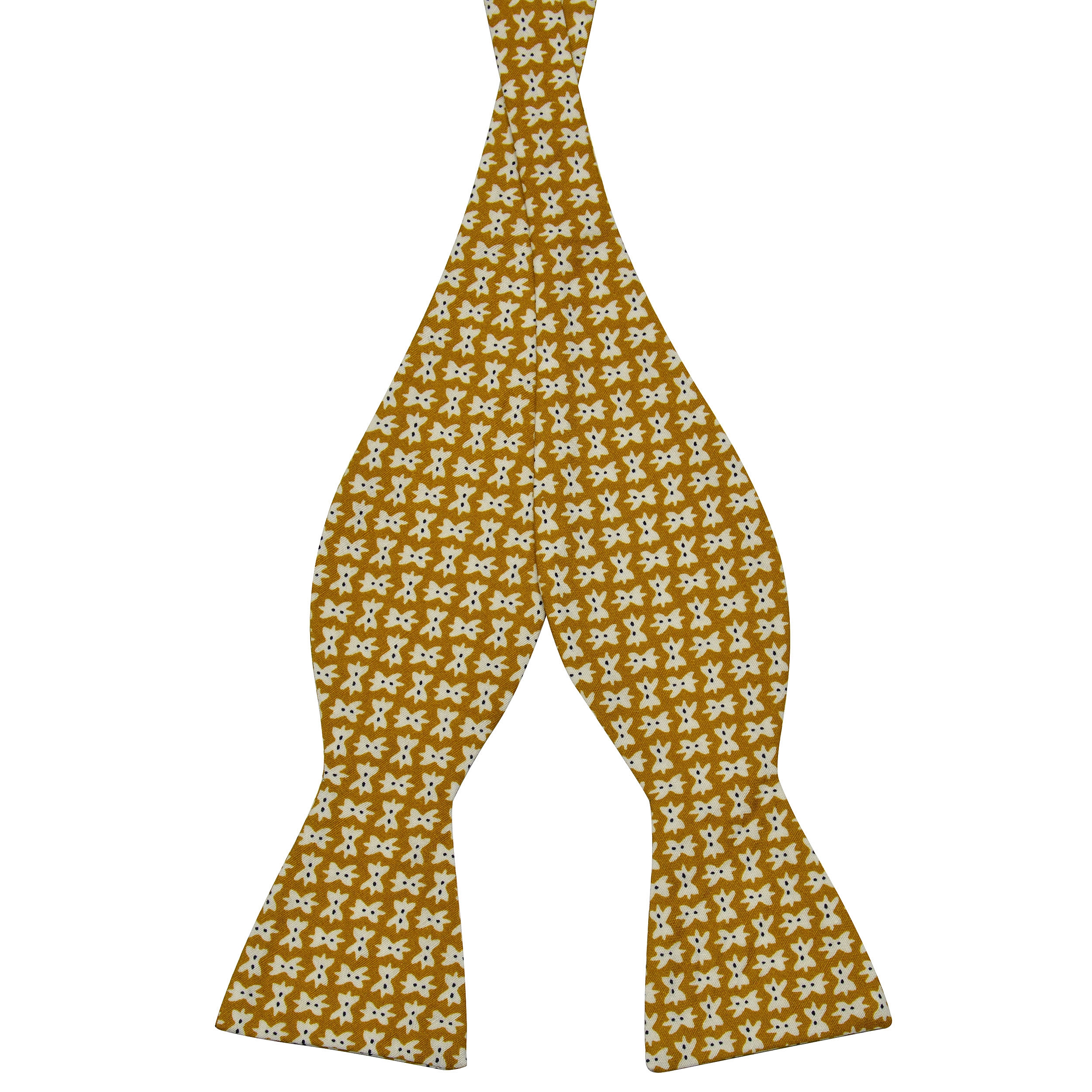 Brown Bow Design Cotton Self Tie Bow Tie - 1