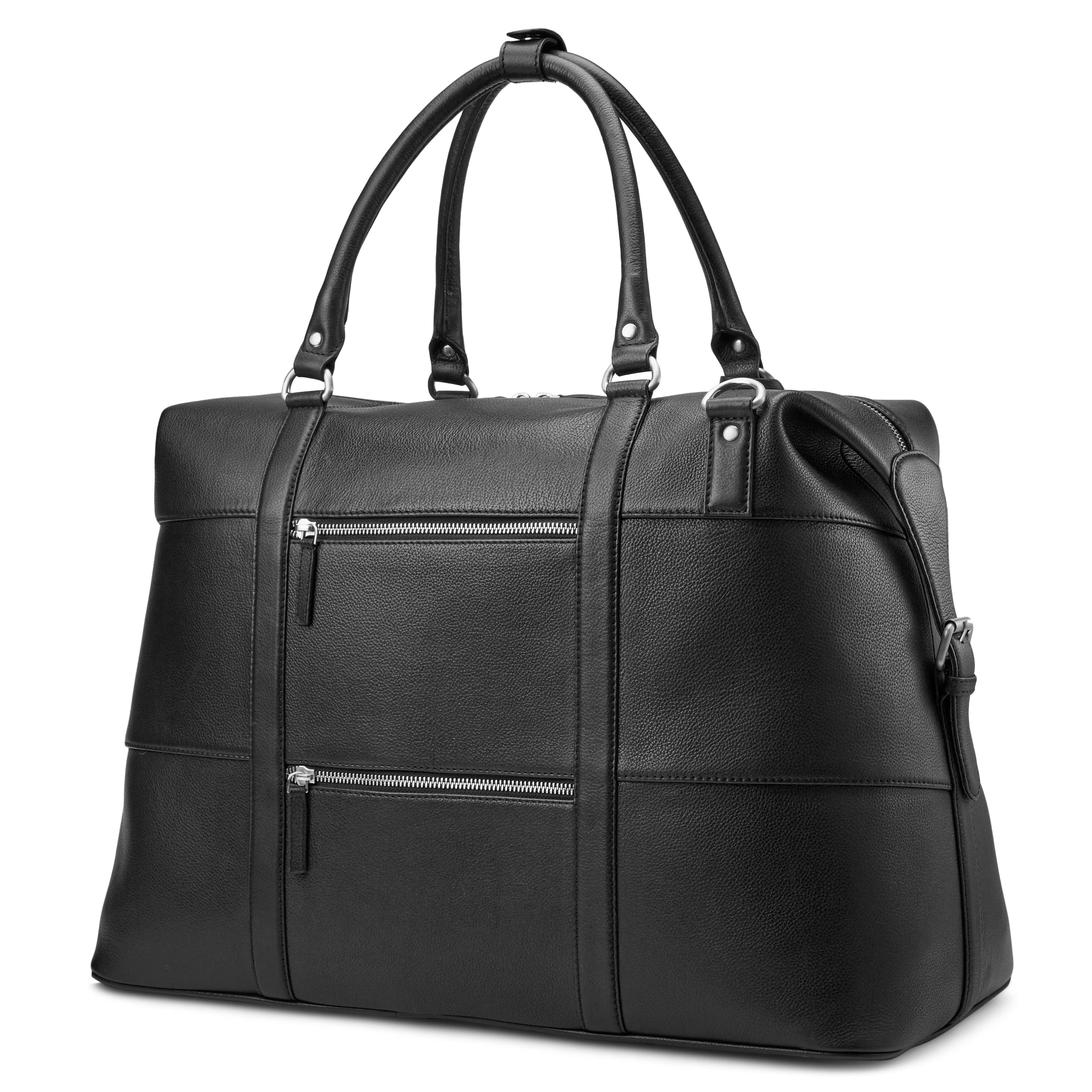 Sean Black Leather Weekender Bag