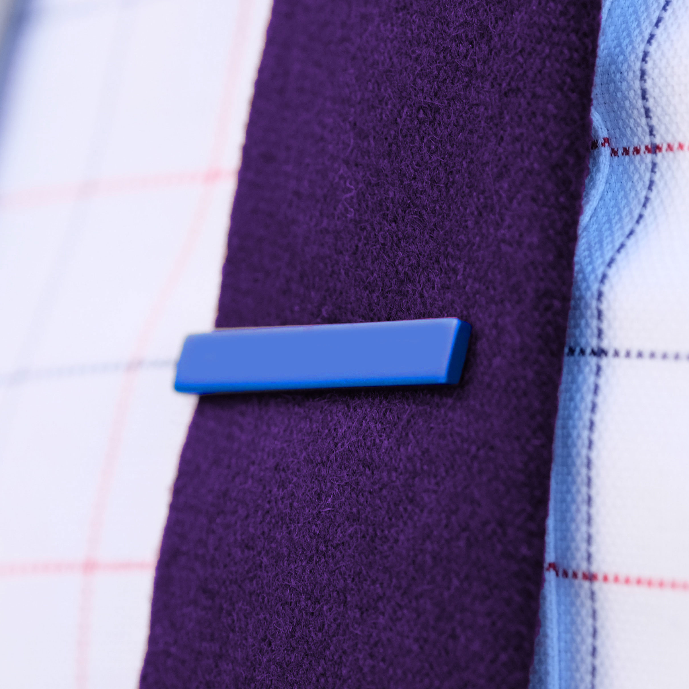 Blue Square Short Tie Clip - 4
