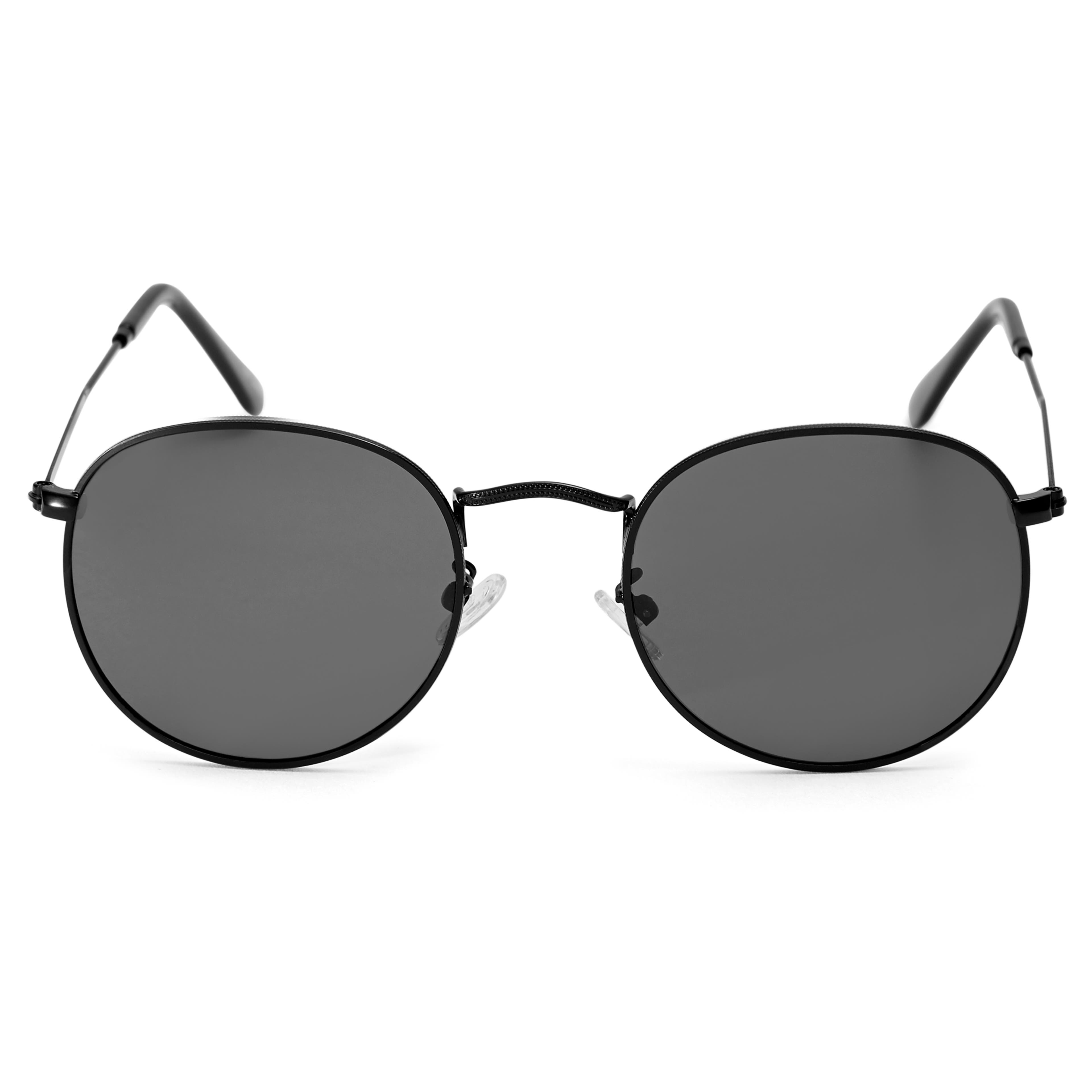 Dandysowe całkowcie czarne spolaryzowane okulary przeciwsłoneczne