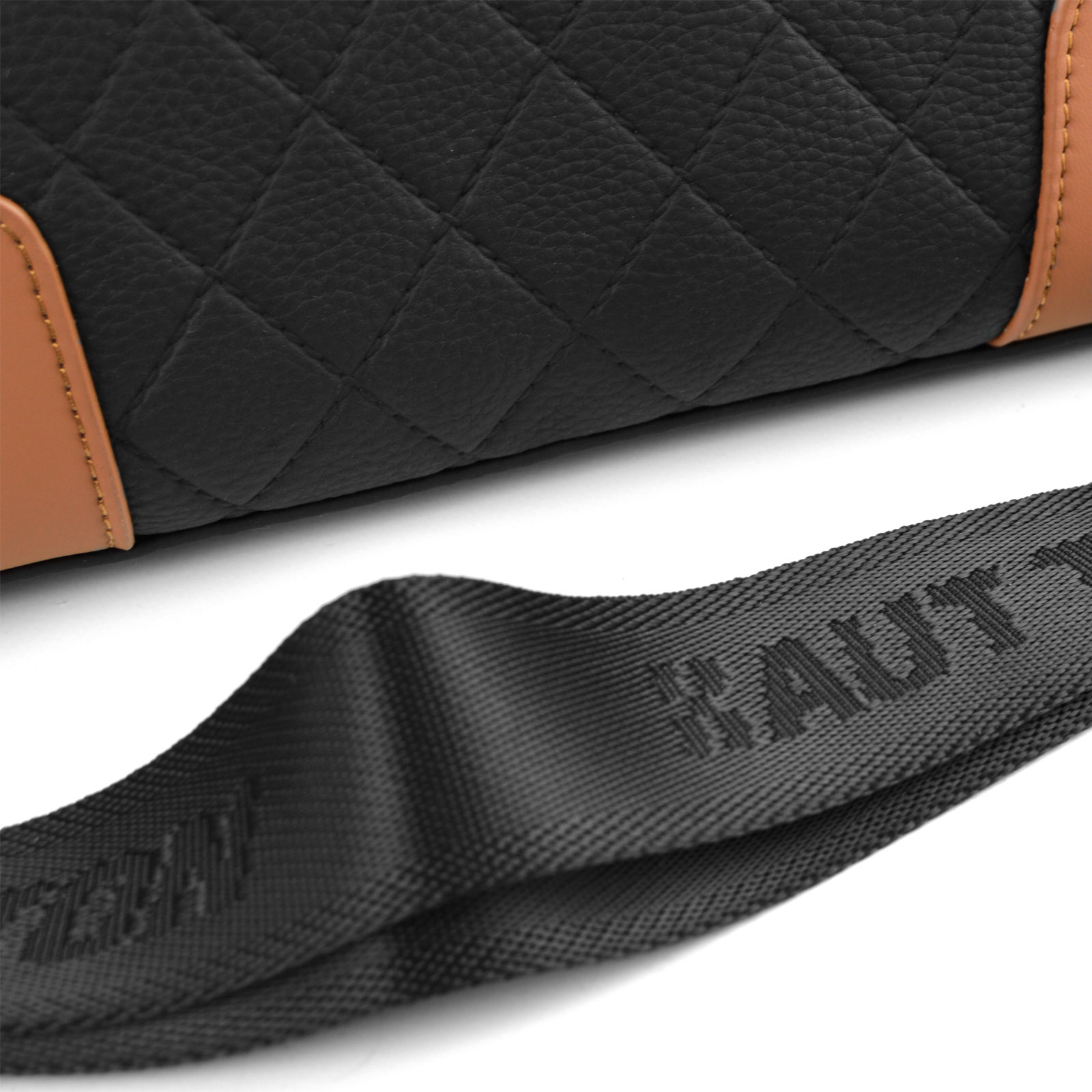 Schwarze & Braune Karo Ledertasche - 10