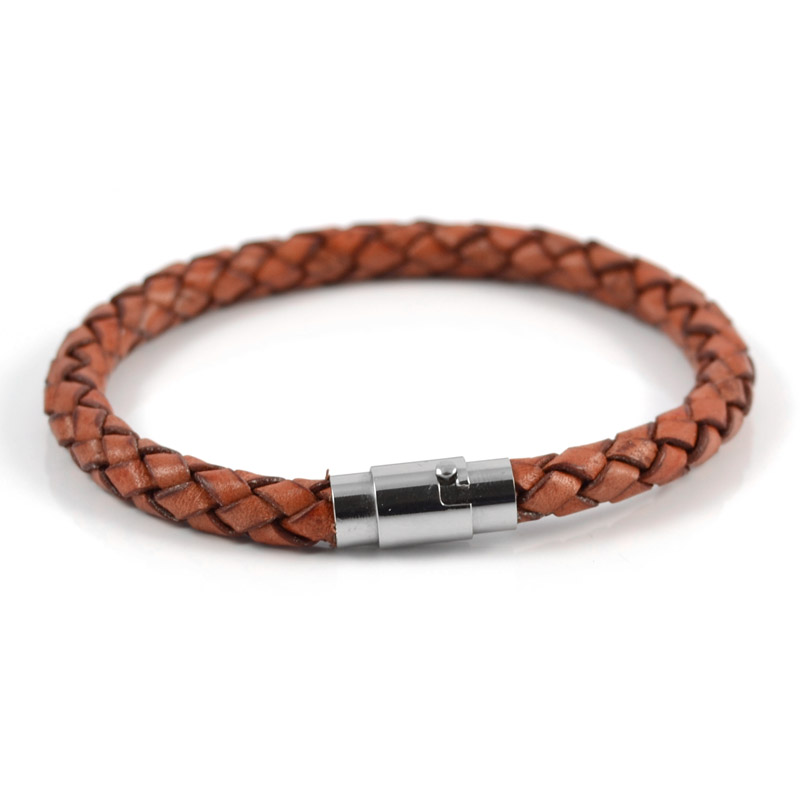 Brown Bolo Braided Leather Bracelet Twist - 2