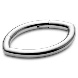 3/8" (10 mm) Silver-Tone Titanium Oval Piercing Ring