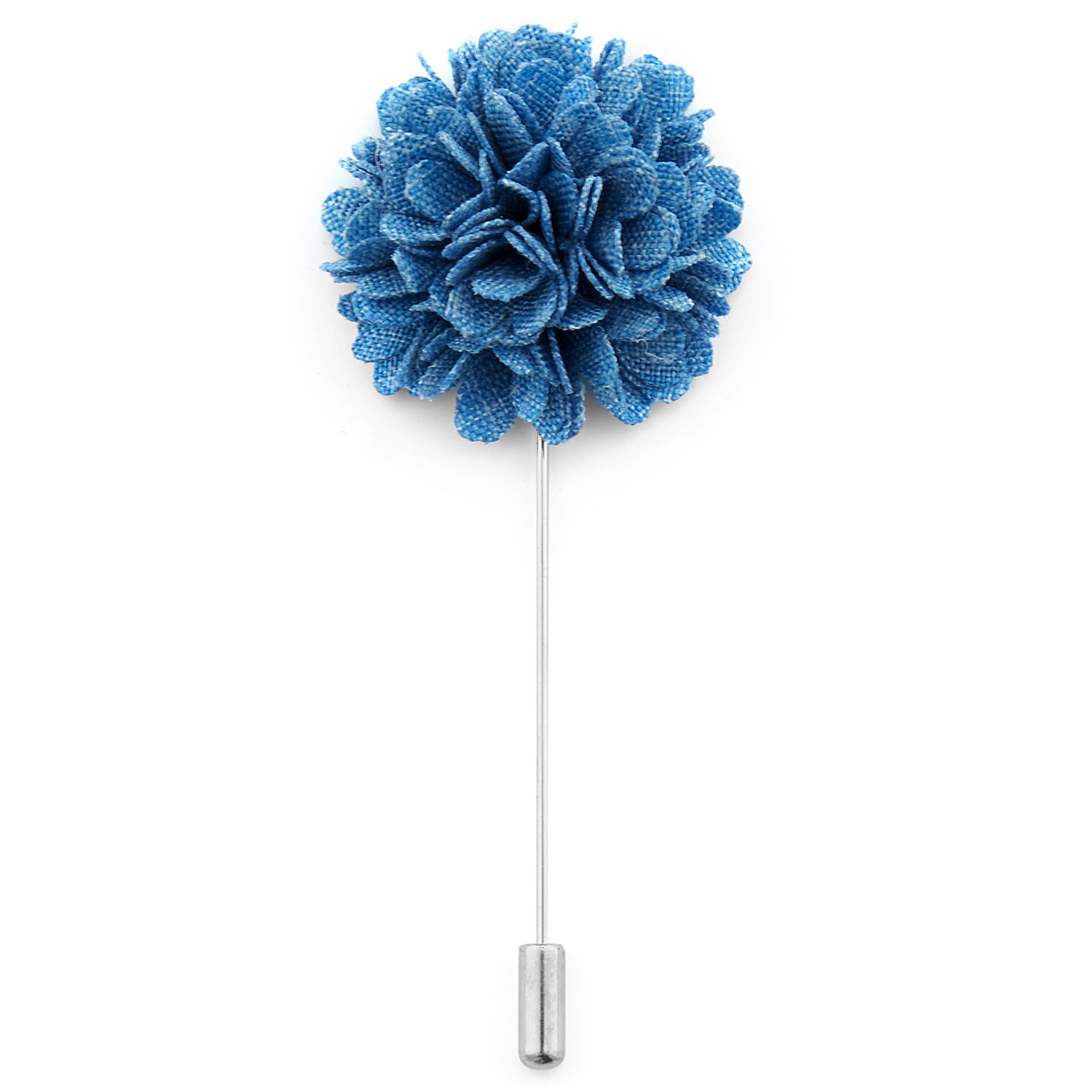 Ciemna błękitna spinka do klapy w kształcie kwiatu