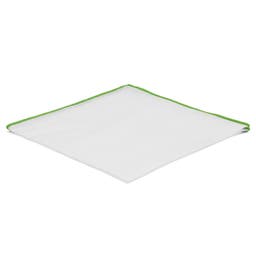 White Pocket Square with Fresh Green Edges