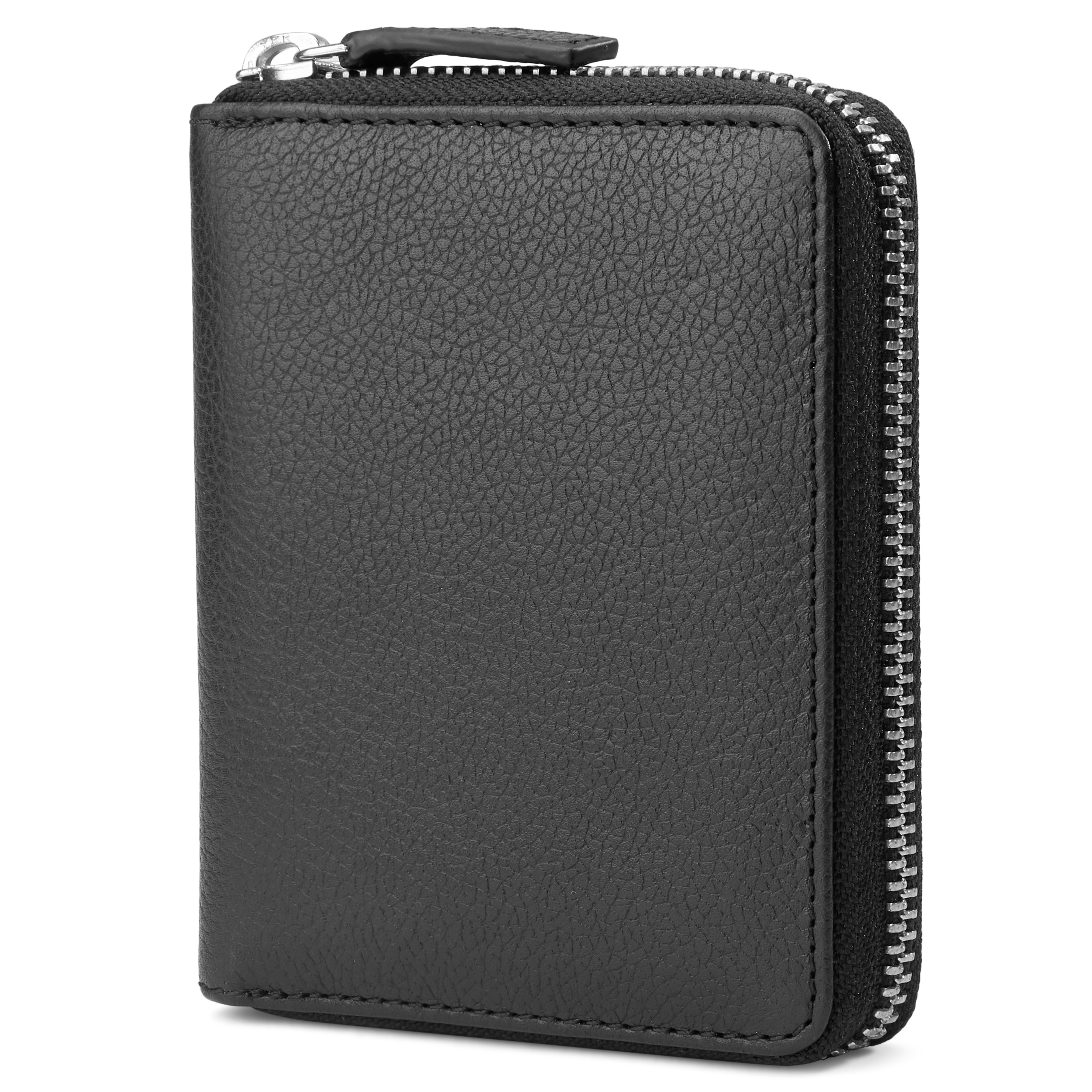 Mini cartera de cuero negro con bloqueo RFID Sky  - 1