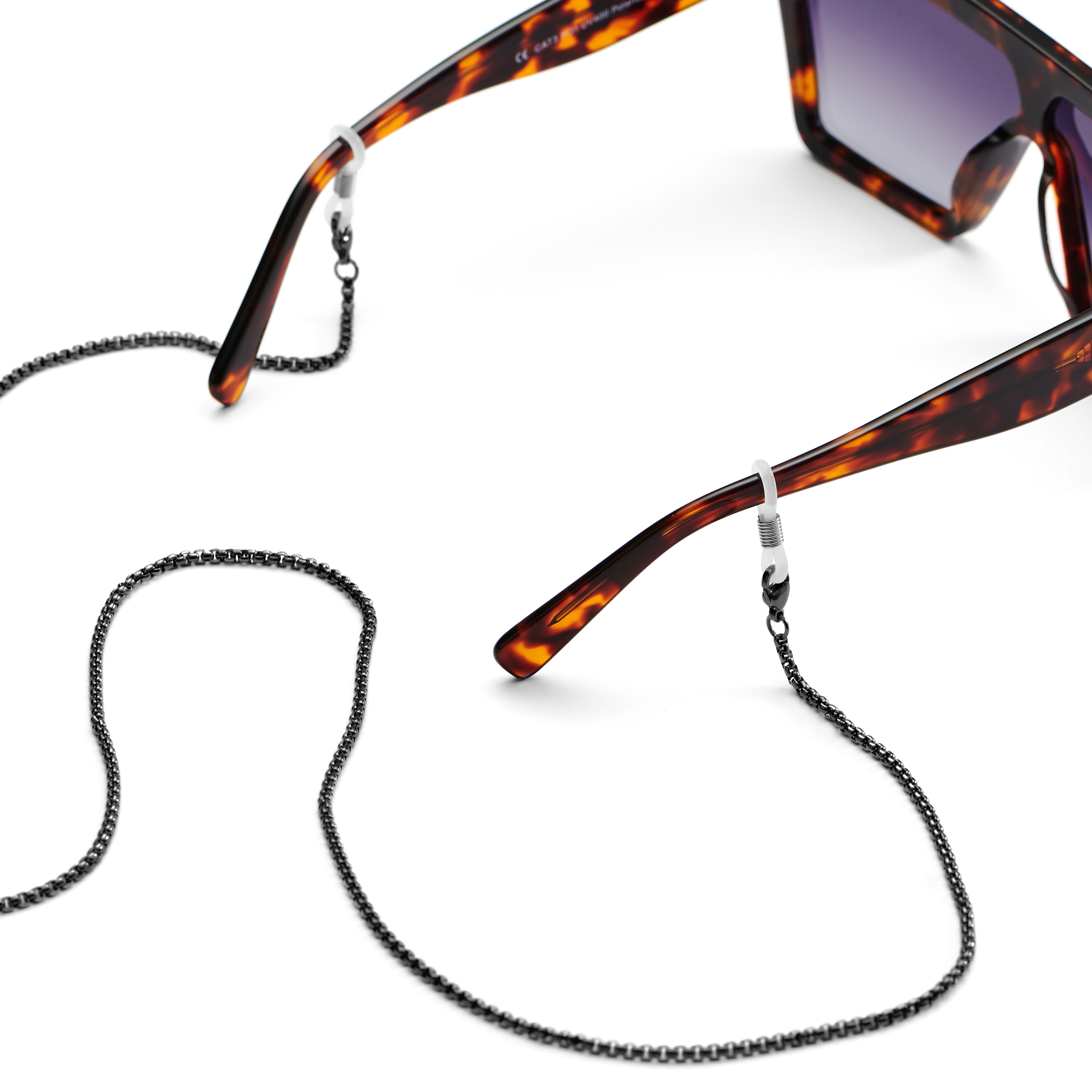 Black Stainless Steel Box Sunglasses Chain  - 4