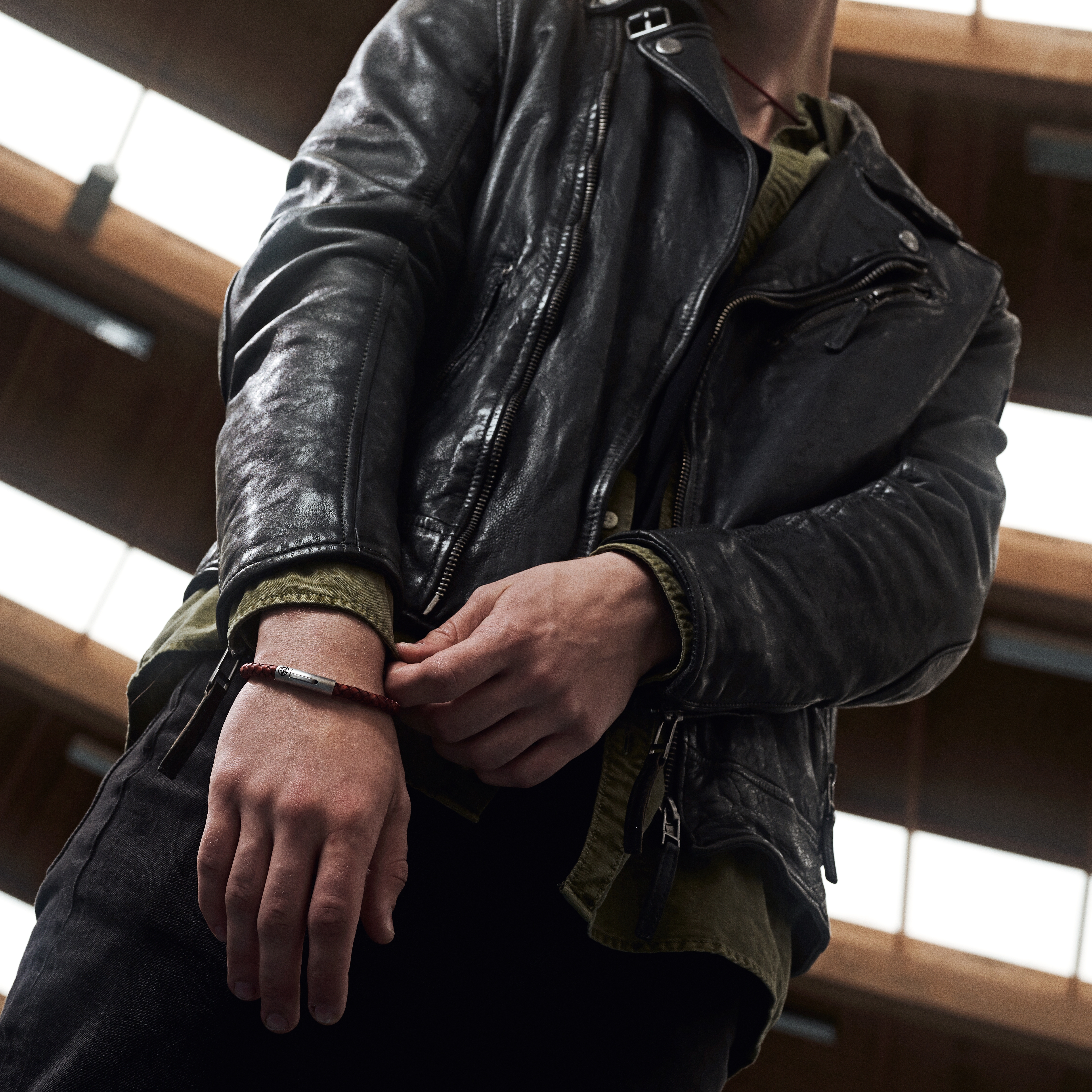 Rødt Bolo Skinnarmbånd - 5