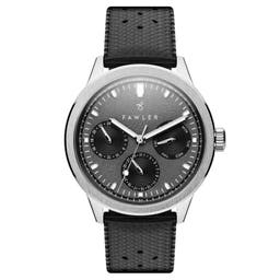 Fausto | Reloj calendario de acero inoxidable gris