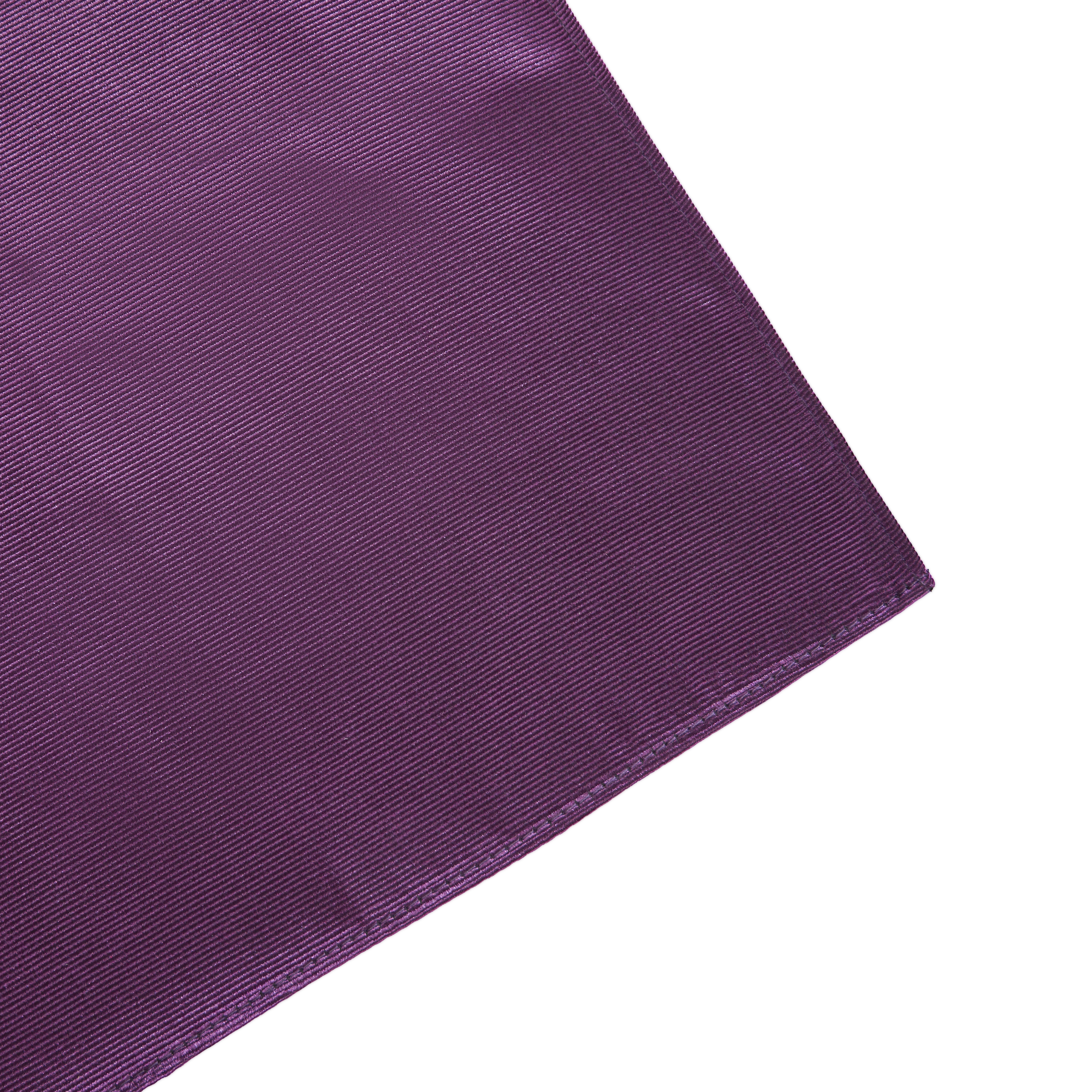 Classic Purple Silk Twill Pocket Square - 4