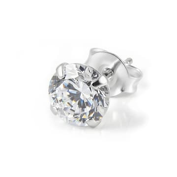 Lucid | Orecchino a bottone da 6mm in argento sterling 925 con zircone rotondo Lucid | Orecchino a bottone da 6mm in argento sterling 925 con zircone rotondo